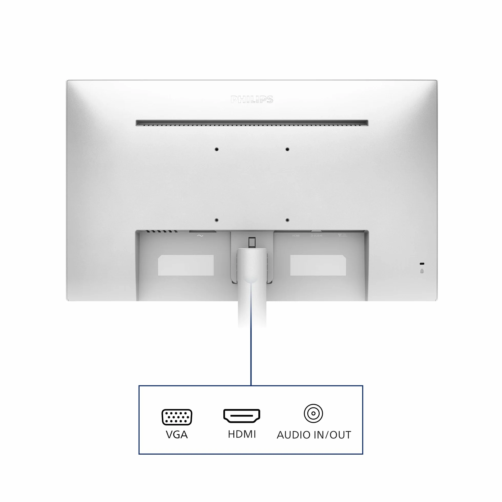 PHILIPS 241V8AW Monitor 24" FHD z wbudowanymi głośnikami (1920 x 1080, 75 Hz, VGA, HDMI), biały