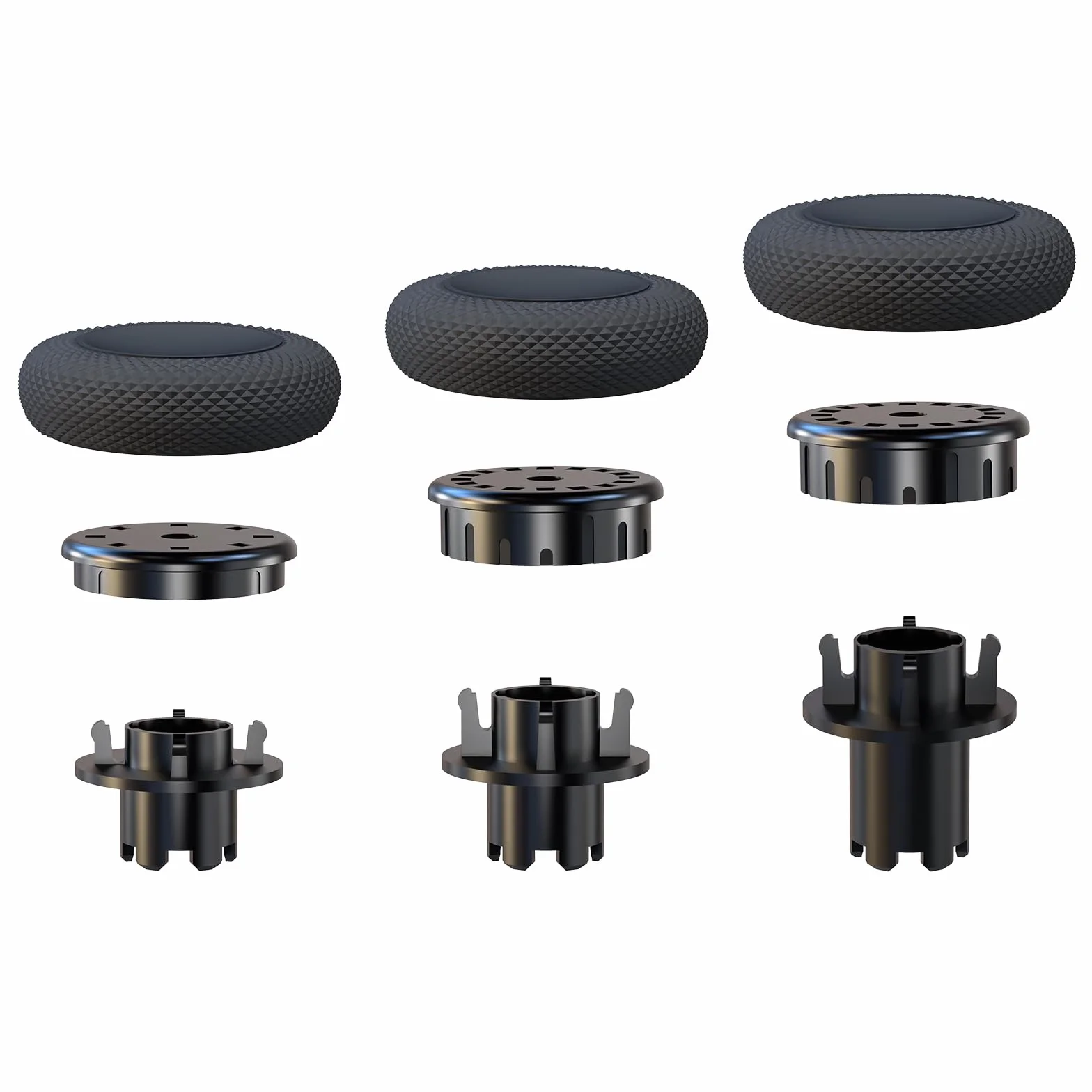 EXknight Regulacja Wysokości Thumbsticks dla Kontrolerów DualSense Edge, 1 Low-Rise (2 Wysokości), 1 Mid-Rise (2 Wysokości), 1 High-Rise (4 Wysokości)