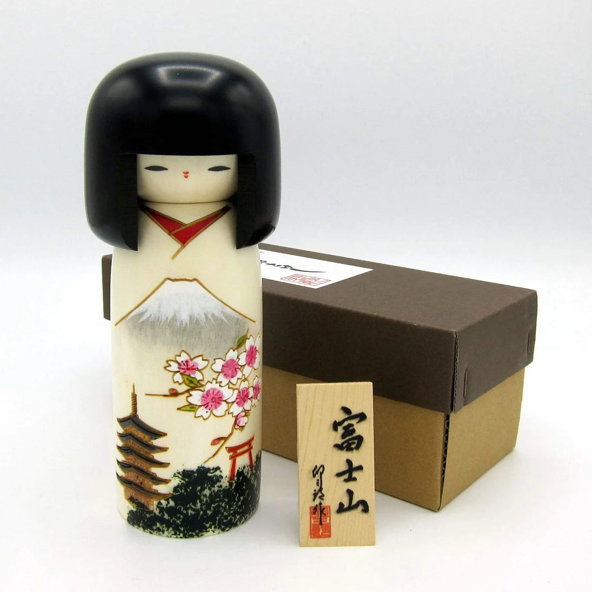Usaburo Sosaku Kokeshi Lalka Fujiyama Made in Japonia