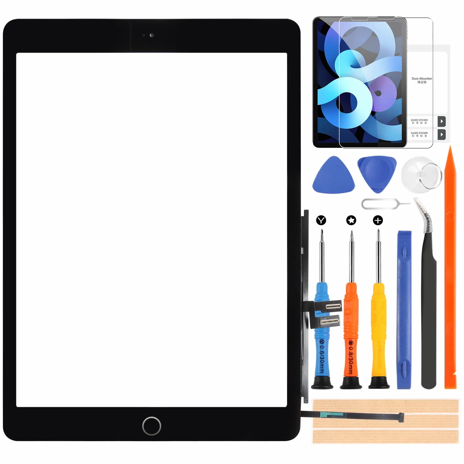 Ekran dotykowy dla iPad 7 2019 iPad 8 2020 Digitizer Ekran Dotykowy dla iPad7 iPad8 Wymiana Ekranu dla iPad A2197 A2198 A2200 A2270 A2428 A2429 A29 2430 EU z Narzędziami(z Domu Przycisk,Nie