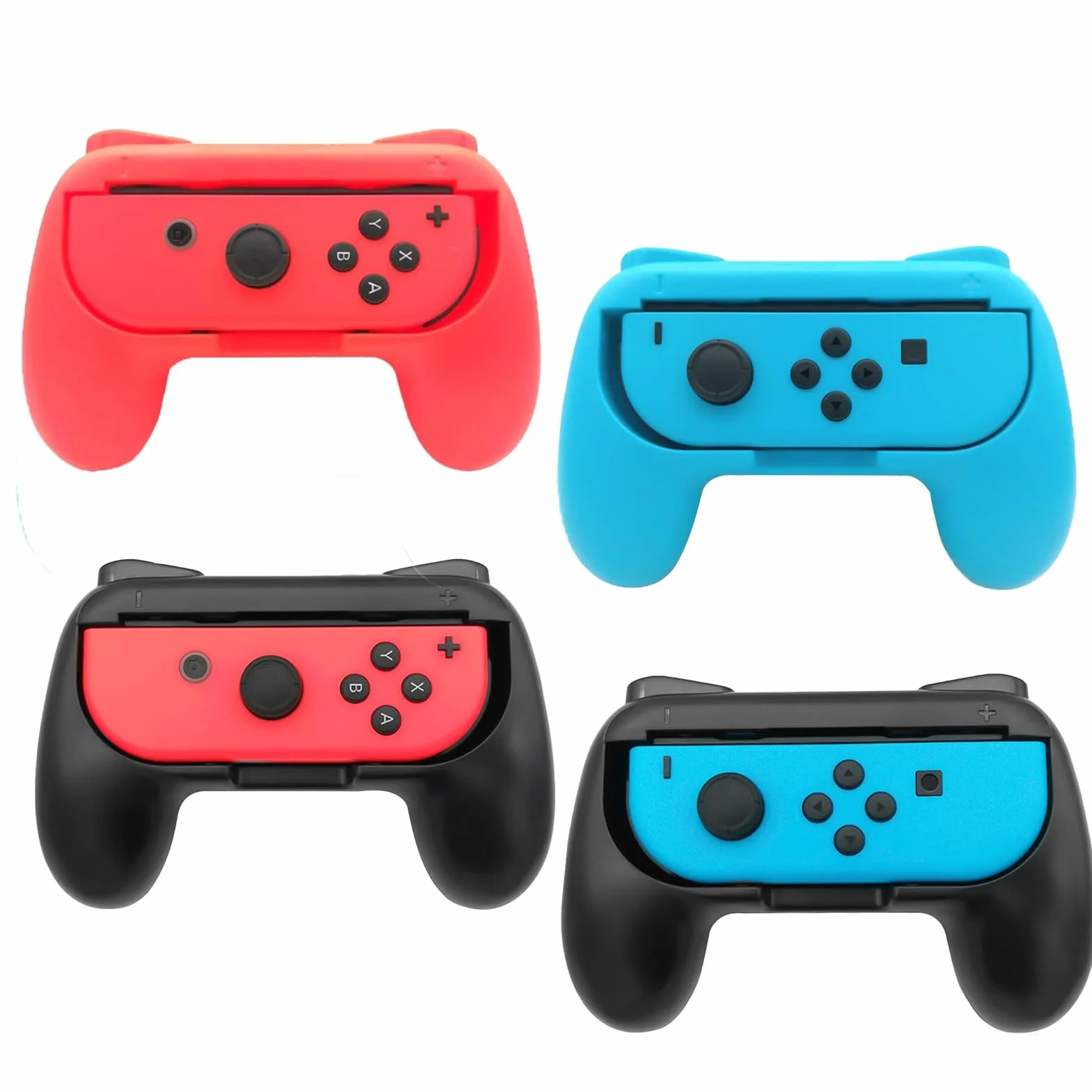 Zorplex 4 Sztuki Uchwyt Kompatybilny z Nintendo Switch, Joy Con Kontrolera Gier Accessories, Uchwytów do Switch OLED Model , ABS Ergonomiczna Konstrukcja