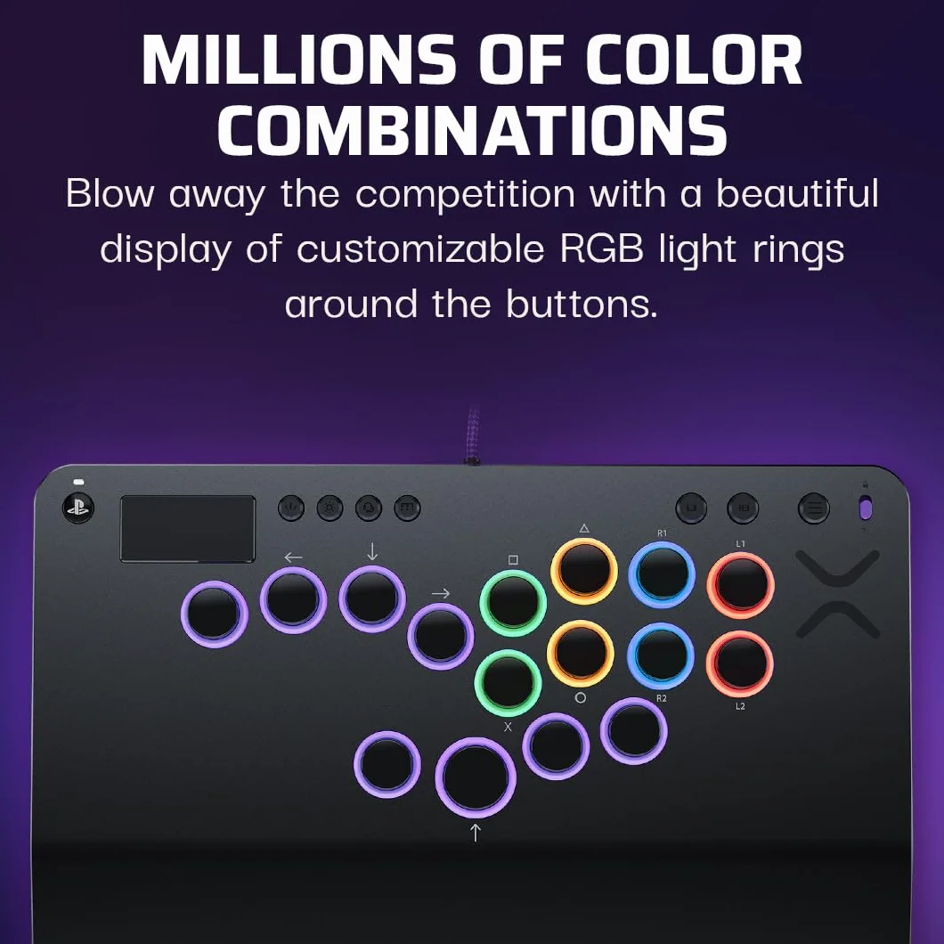 Turtle Beach Victrix Pro KO Leverless All Button Fight Stick for PlayStation 5, Officially Licensed PS5|PS4, Windows 10/11 PC, Customizable eSports Tournament Ready Controller, Gray