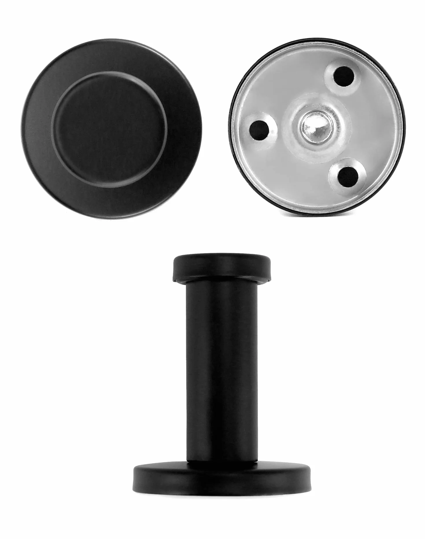 QWORK® 8 sztuk wieszaków czarny, wieszaki 55 mm, haczyki kuchenne, stal nierdzewna, do łazienki, kuchni, gabinetu