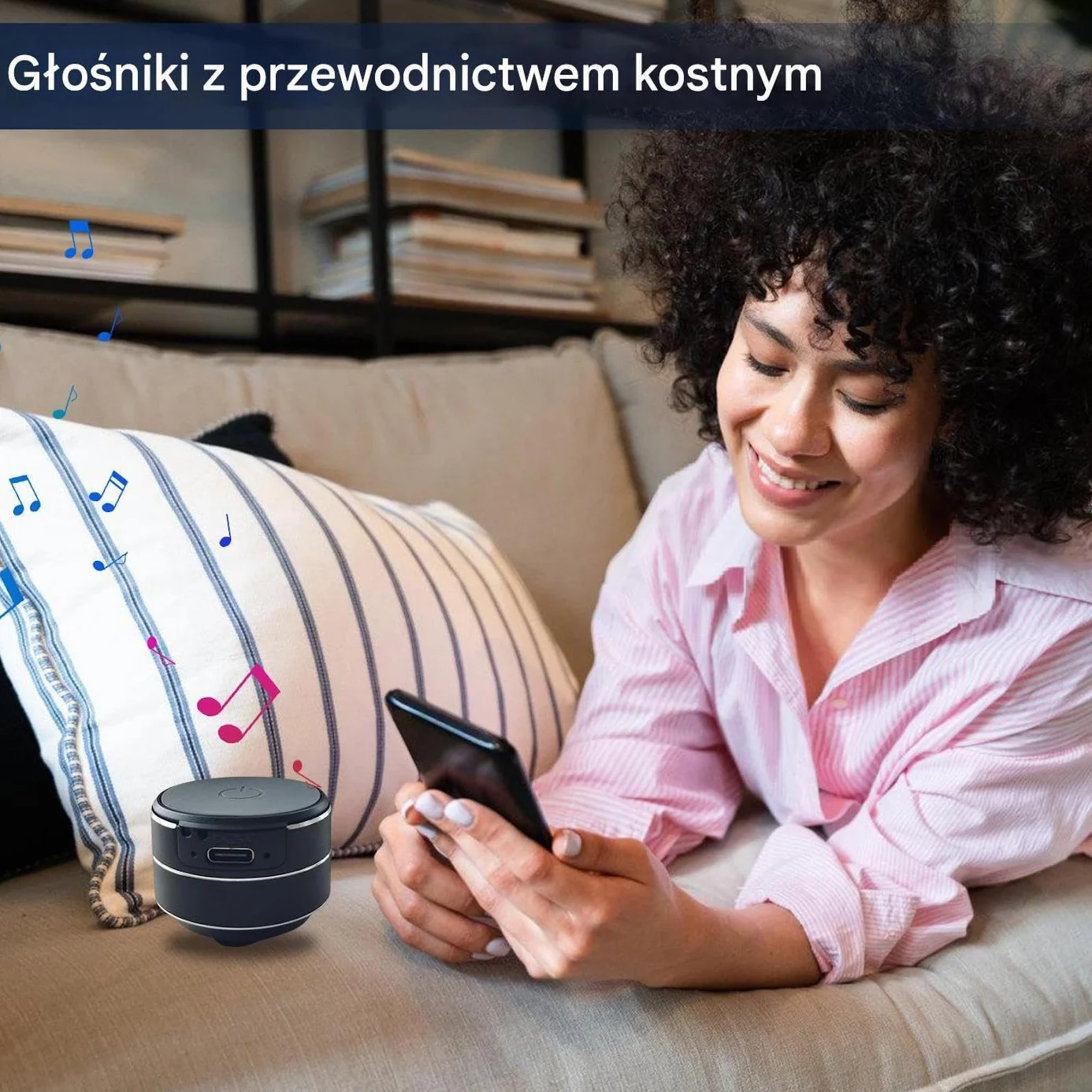 Głośnik Przewodzeniowy - Dźwięk Stereofoniczny z Basem i Przyssawką | Przyssawka 360° Dookólny Głośnik Bezprzewodowy Przewodnictwa Kostnego do Podróży, Kempingu, Łazienki, Prysznica, Kuchni