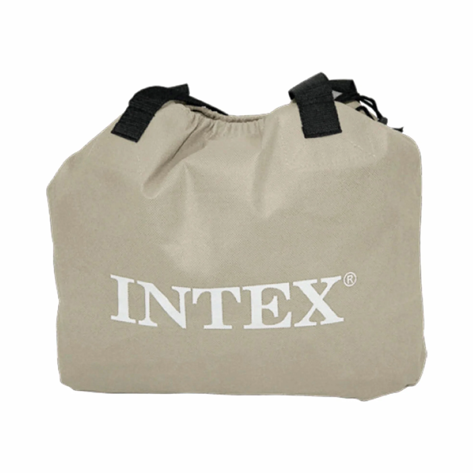 Intex Deluxe Dmuchany Materac Dwuosobowy 152x203x46 cm Beżowy Szary