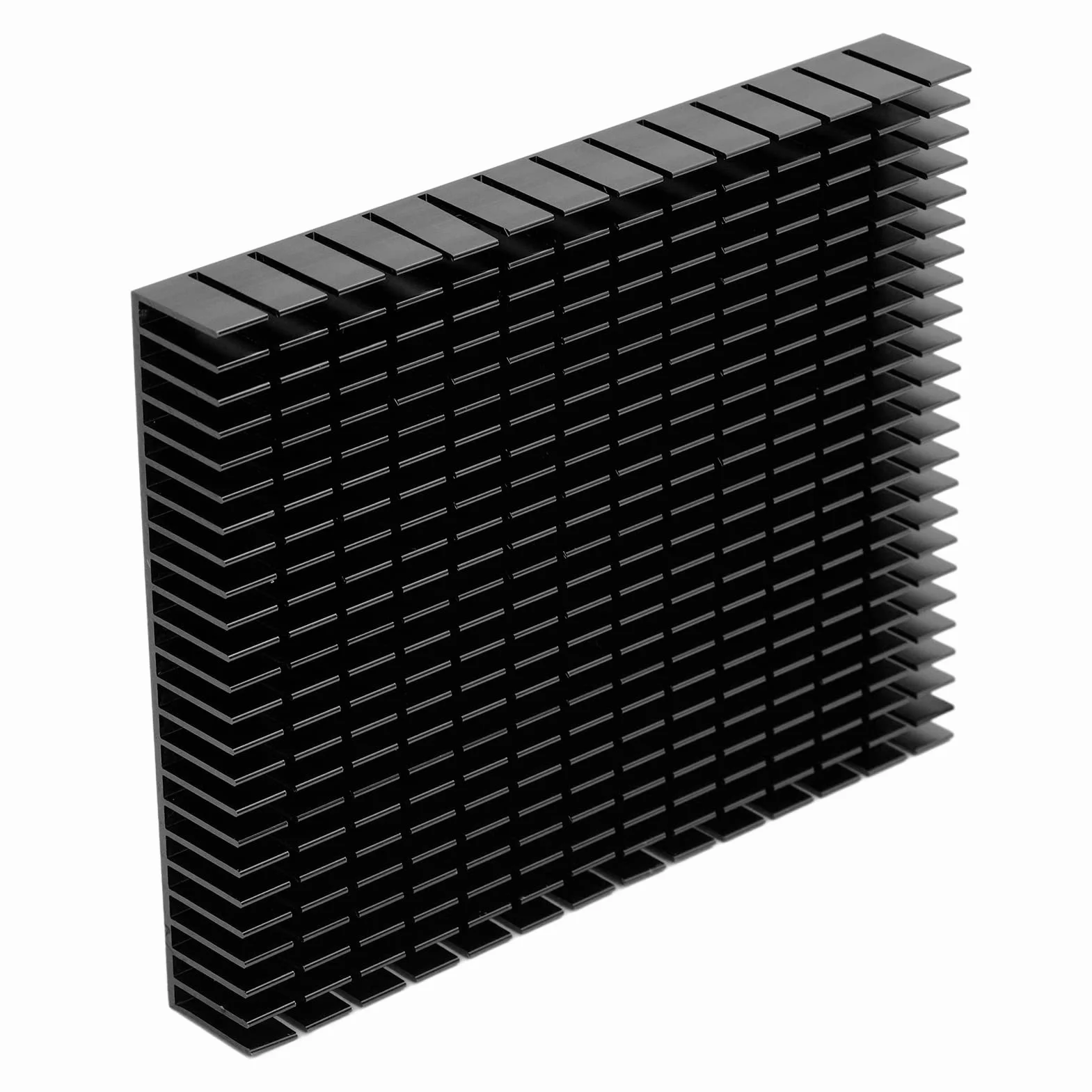 Radiator Aluminiowy Radiator Chłodnica Aluminiowa Radiator Chłodzący 150X120X20Mm dla Wzmacniacza Procesora Radiator Chłodzący Pcb (BLACK)
