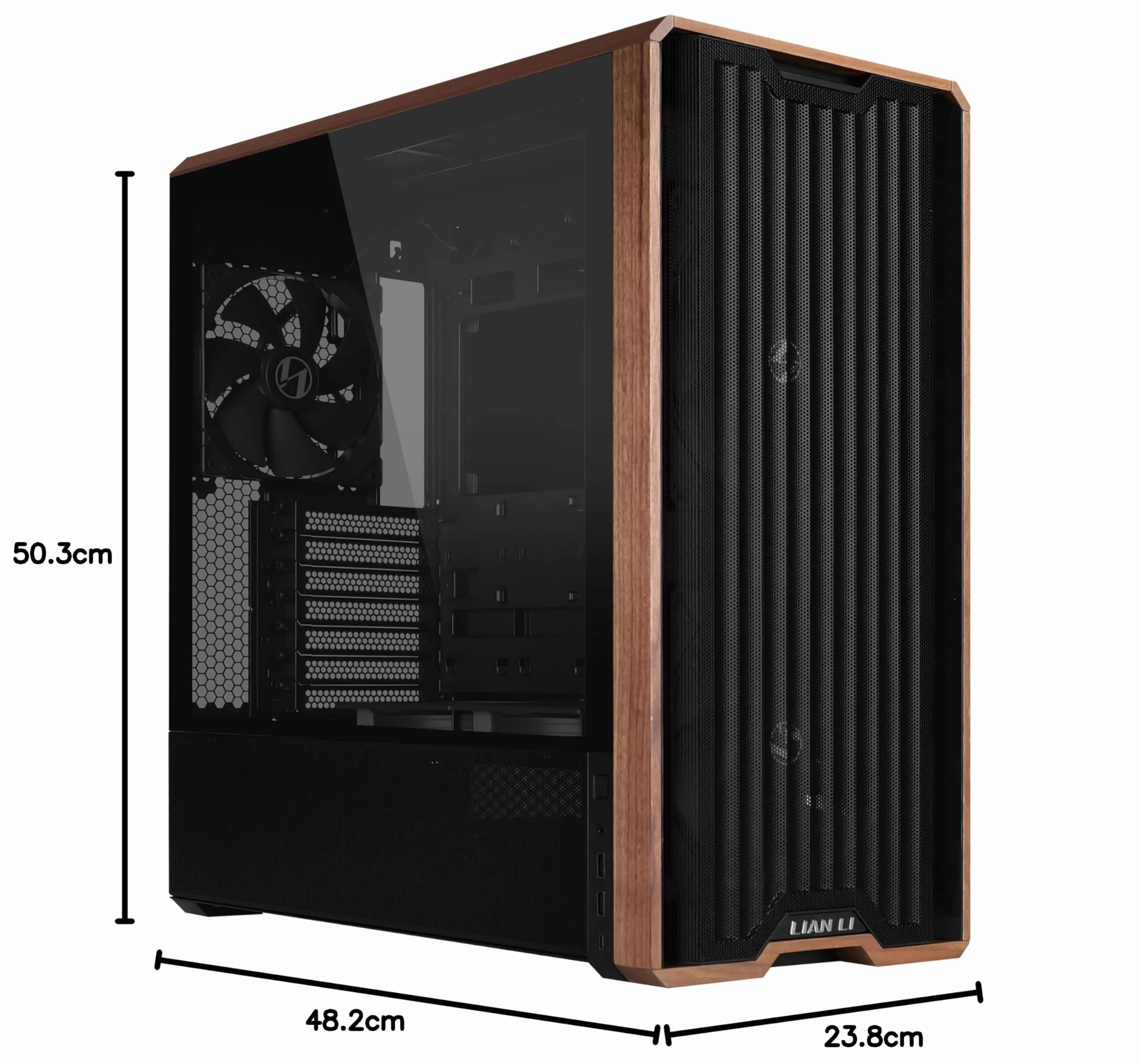 Lian Li LANCOOL 217 - Szafka komputerowa Mid-Tower/Gaming Cabinet - Czarny | Kompatybilny z ATX/Micro-ATX/Mini-ITX | 5 wstępnie zainstalowanych wentylatorów - G99.LAN217X.in