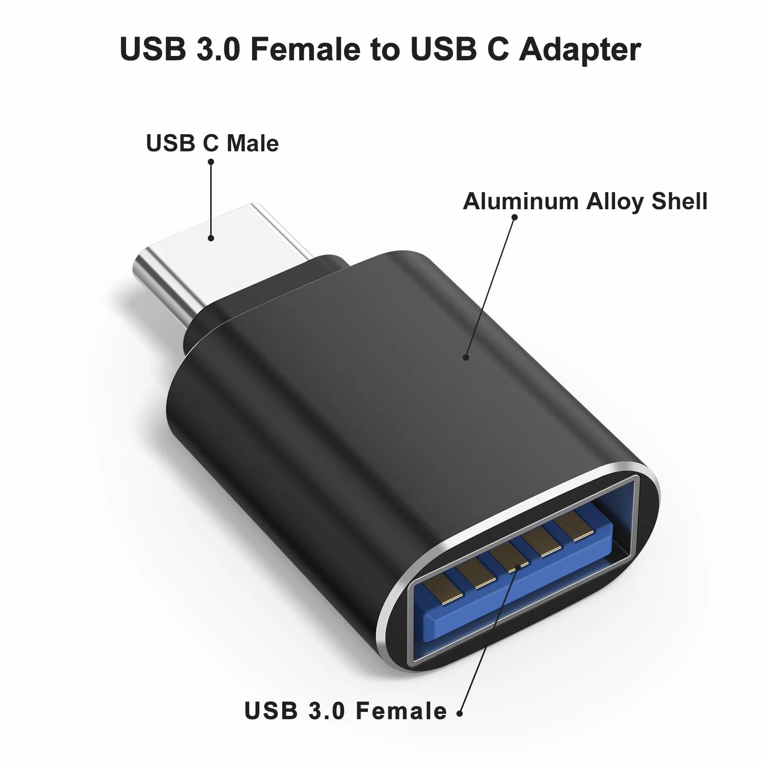 Oumida 【3 sztuki】 adapter USB C na USB 3.0 żeński do telefonu OTG Adapter Thunderbolt 4/3 na USB kompatybilny z iPhone 16 15 Seria MacBook Pro M4 Mac mini Galaxy S24 A55 (Czarny)