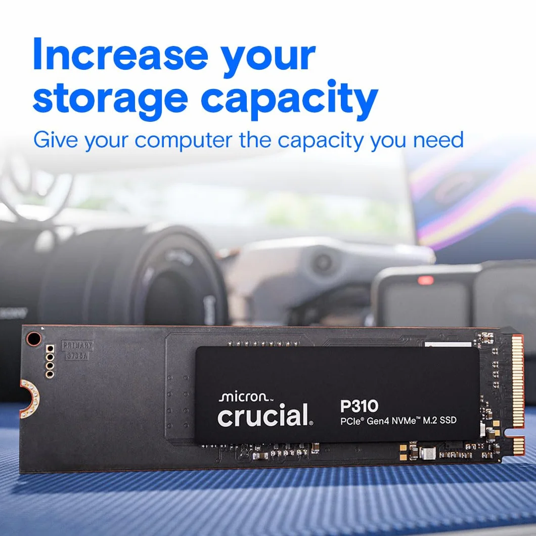 Crucial P310 500GB PCIe Gen4 NVMe M.2 2280, wewnętrzny dysk SSD, do 6600 MB/s, kompatybilny z laptopem i komputerem stacjonarnym, dysk półprzewodnikowy - CT500P310SSD801 (wersja Acronis)