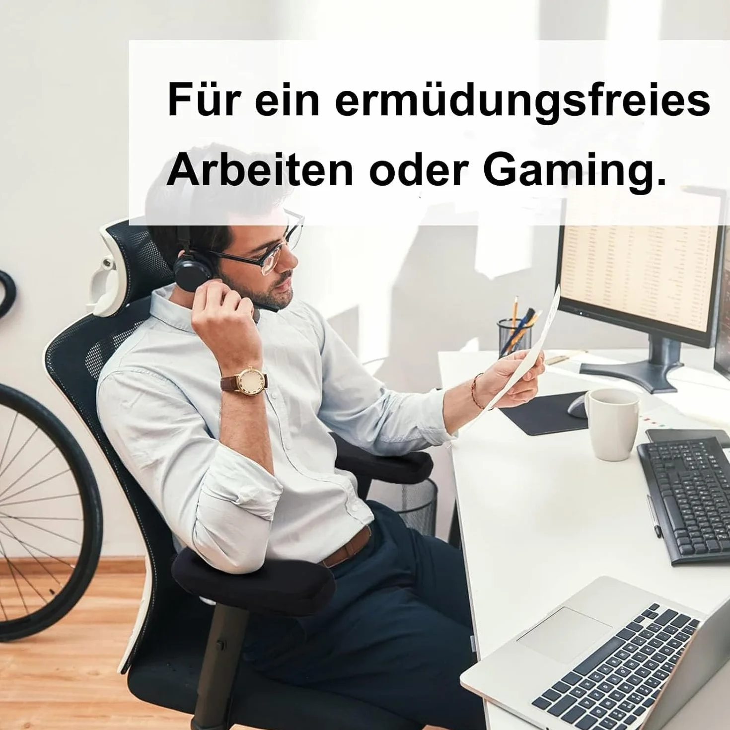 Krzesło z podłokietnikami Ergonomiczne podkładki podłokietnikowe z pianki antypoślizgowe 2 sztuki