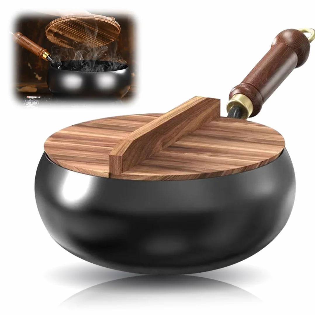 Żelazny wok kuty 24 cm do kuchenki gazowej i indukcyjnej