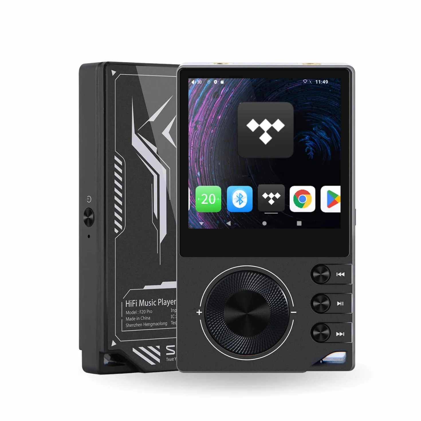 Surfans F20 Pro Android Hi-Res odtwarzacz muzyczny z Dual ESS9018 DAC, DSD512, Spotify & Tidal Support, WLAN i BT LDAC, 4,4 mm Balanced (500 mW), możliwość rozszerzenia do 1 TB, ekran dotykowy MP3 DAP