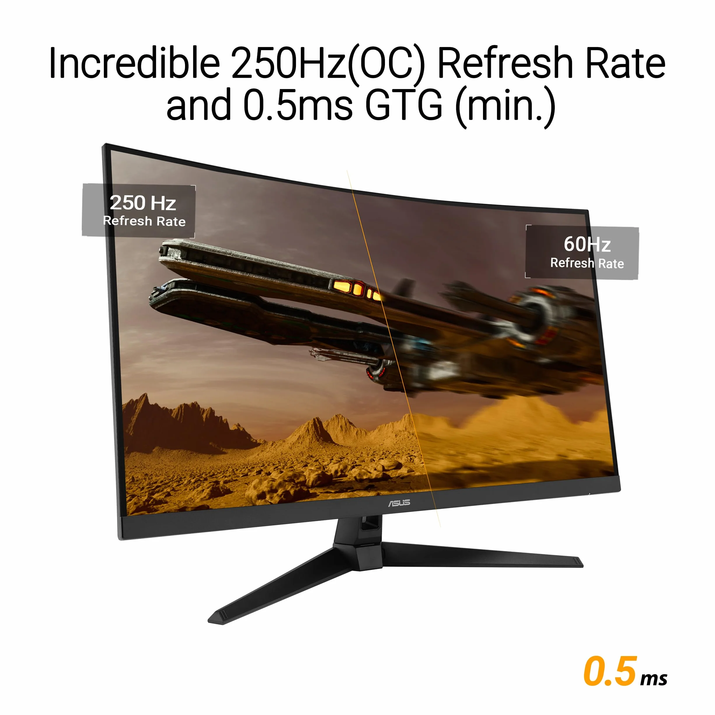 ASUS TUF Gaming VG32VQM5B, 31,5" Full HD VA (1920 x 1080), zakrzywiony monitor do gier, czas reakcji 0,5, 250 Hz, głośnik, ELMB Sync, FreeSync Premium, HDMI i DisplayPort, DisplayWidget Center
