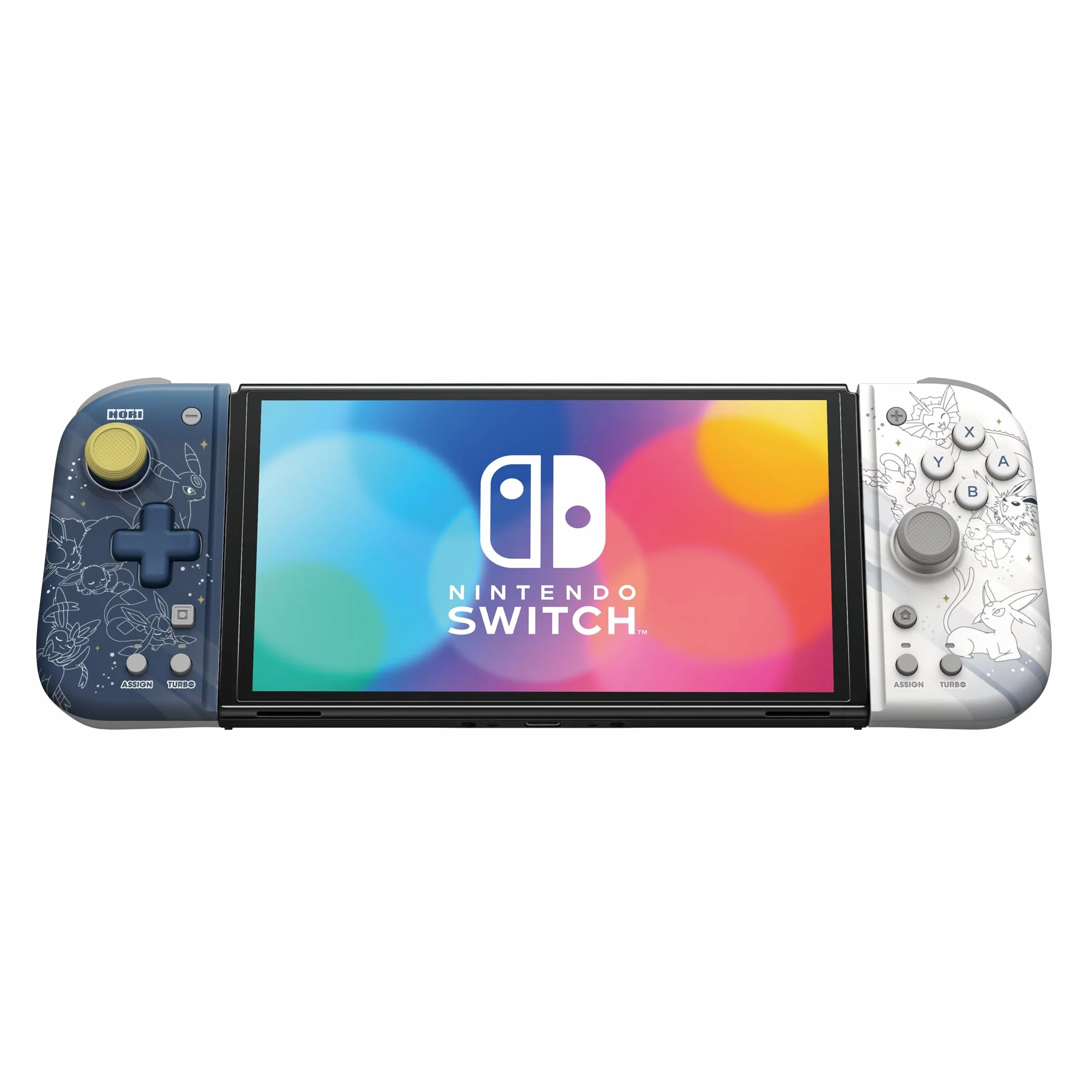 HORI Split Pad Compact (Eevee Evolutions) - przenośny kontroler ergonomiczny do Nintendo Switch i OLED - Oficjalna licencja Nintendo