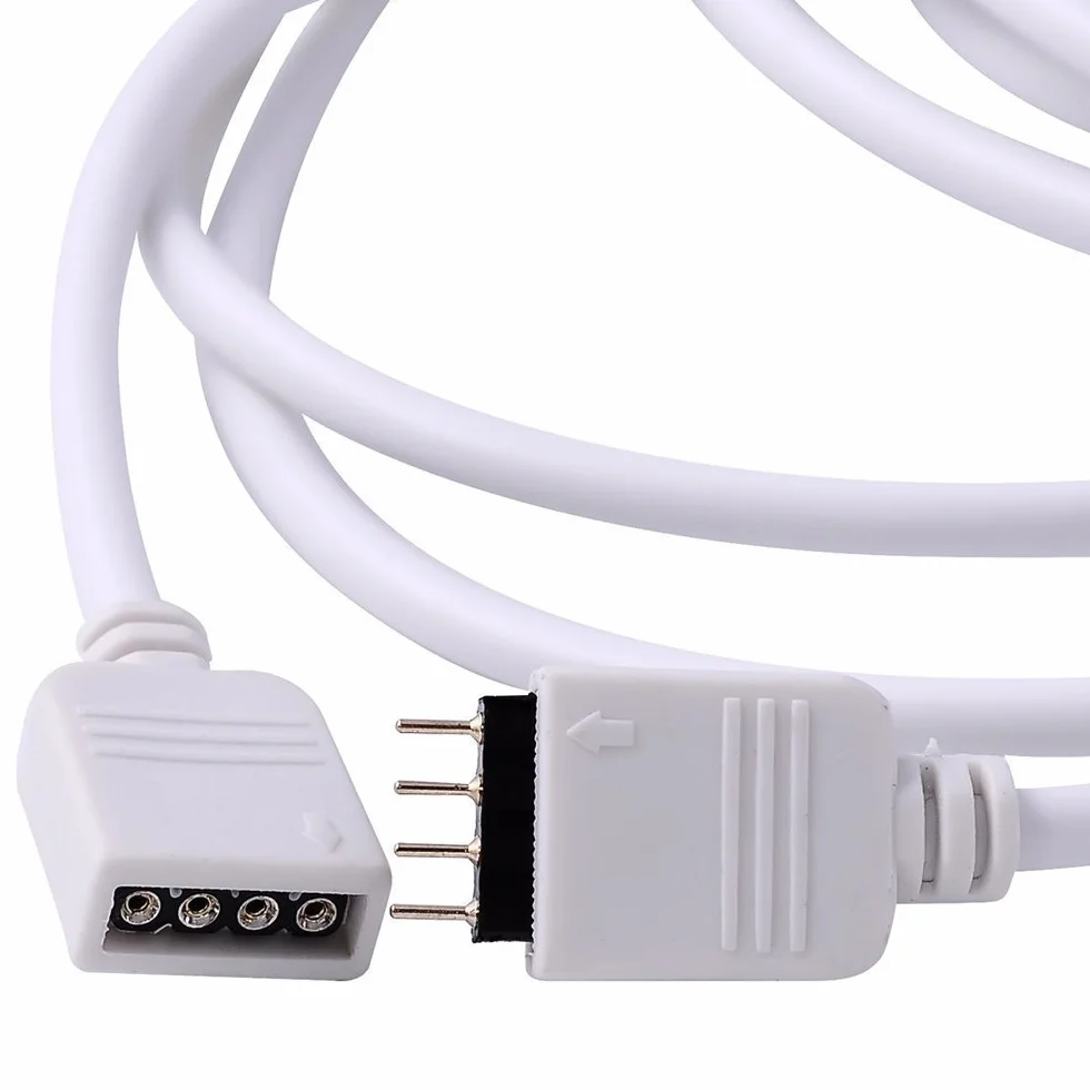 Coolwest Przedłużający Kabel Do Led Rgb Strip 4-Pinowy, Łącznik, Odpowiedni Do Listwy Led Rgb [Wielorazowy], 2-Pak