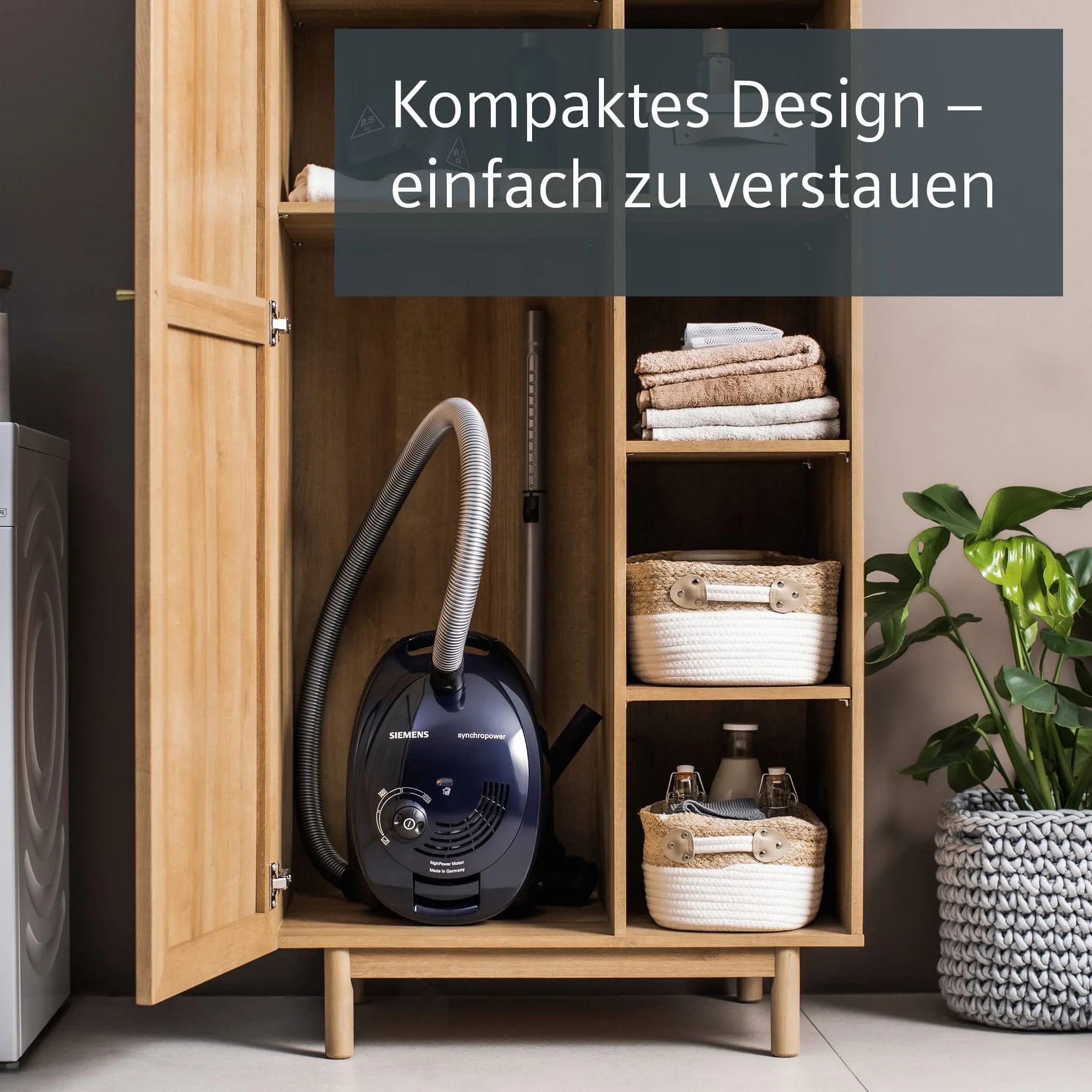 Siemens VS06B1110 Synchropower Odkurzacz Workowy, Tworzywo Sztuczne, 600 W, 4 Litry, Niebieski (Moonlight Blue)