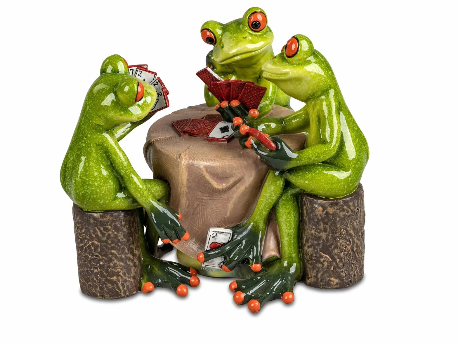 formano Figurka żaba dekoracja ręcznie malowana 16 cm sztuczny kamień