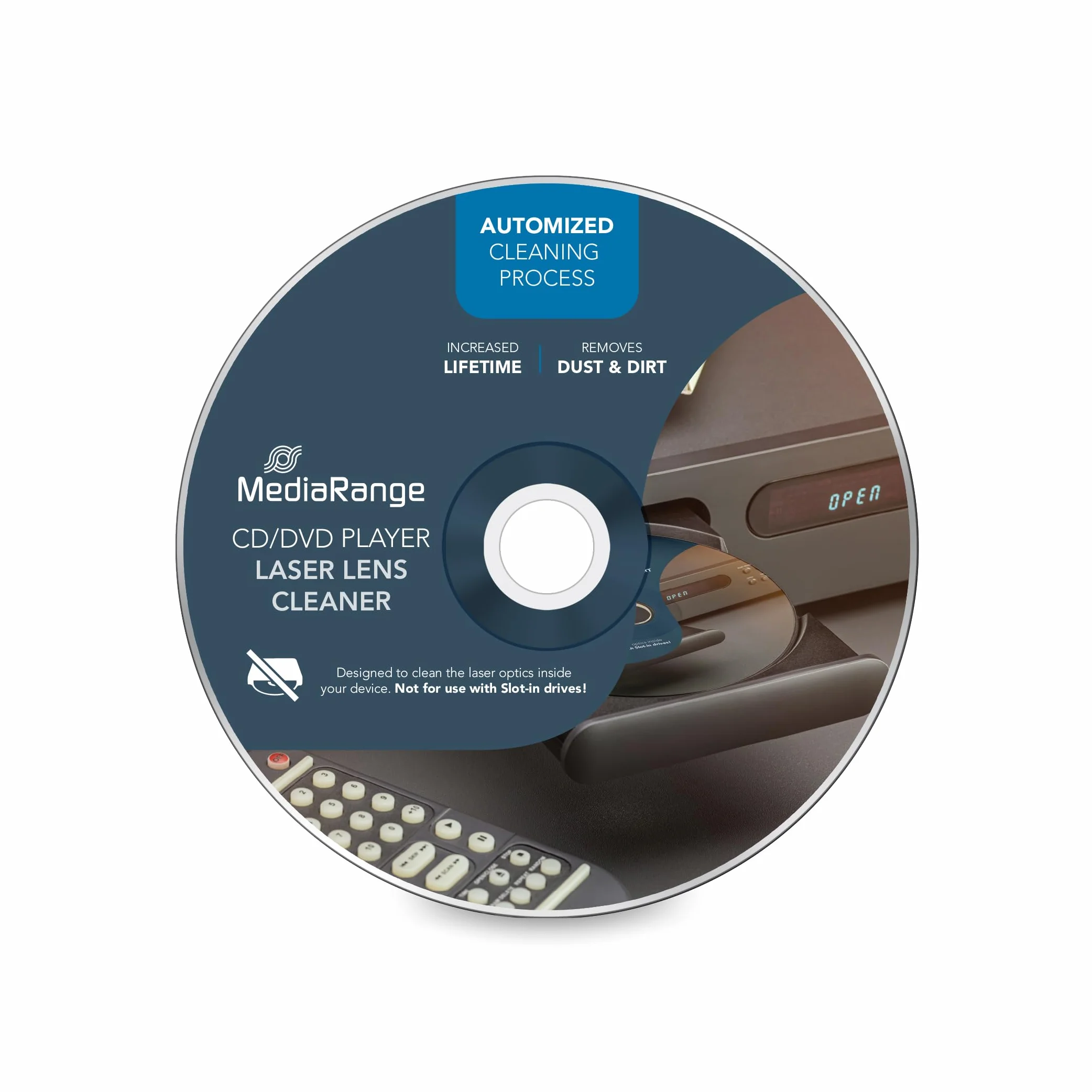 MediaRange CD|DVD|BD Laser płyta do czyszczenia laserowego ze szczotką antystatyczną, biała