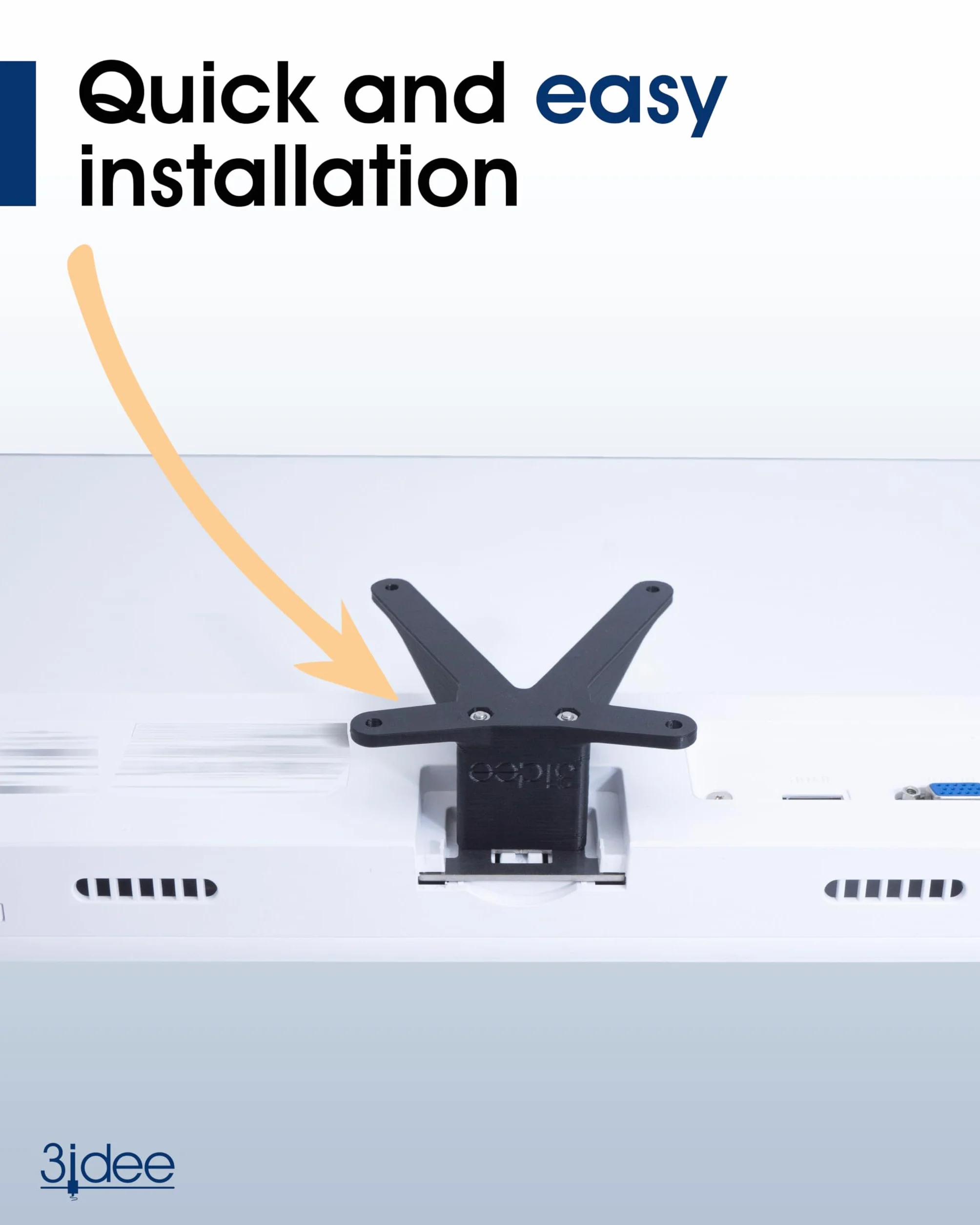 3IDEE Adapter VESA kompatybilny z monitorami Acer (HA240Y, R240HY, SB220, SB230, RT270, R221Q, R241Y, G227, G237, G247, G257, SA240Y, SA220, SA230) - w zestawie zestaw śrub - 75x75mm