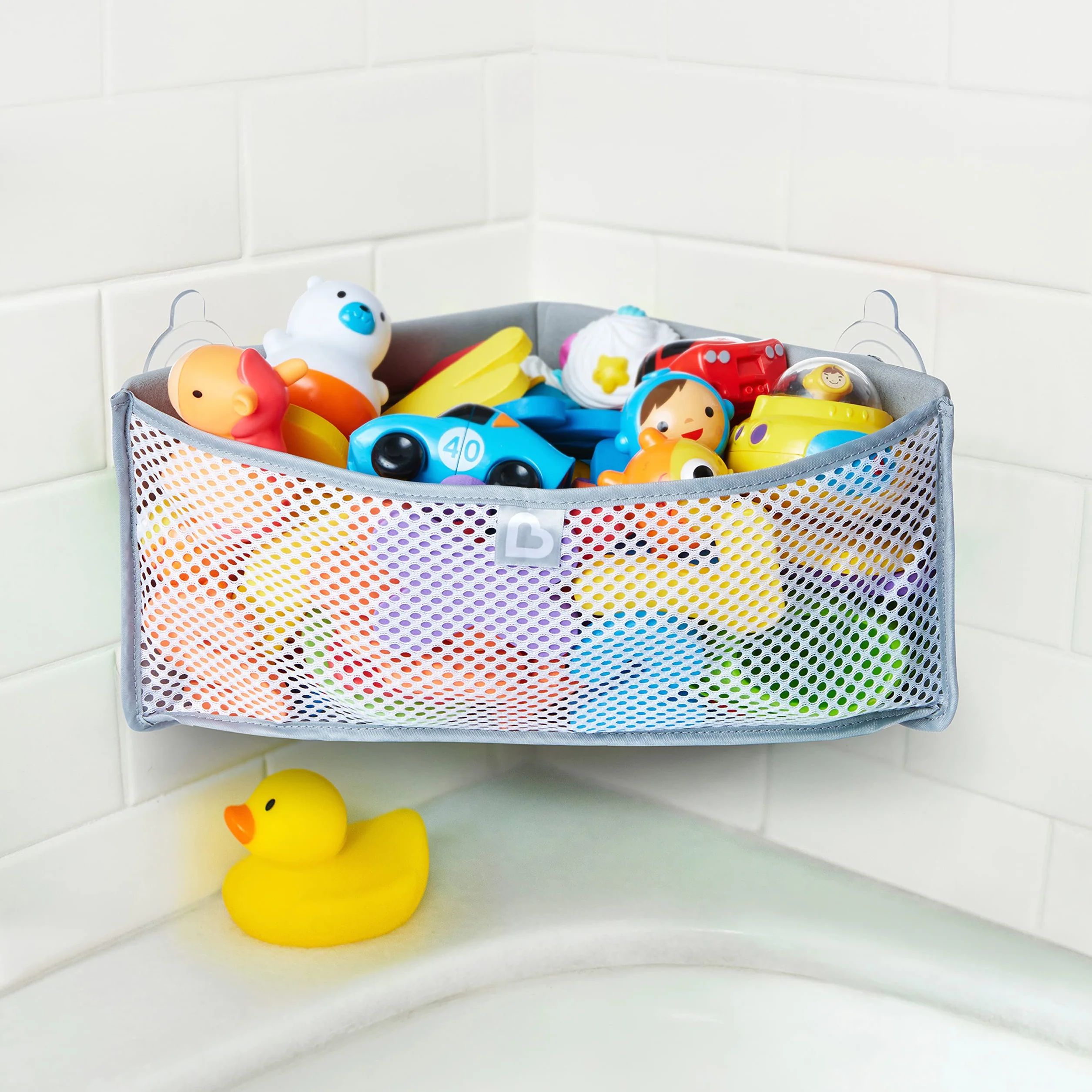 Munchkin High'n Dry Corner organizer na zabawki do kąpieli, szary