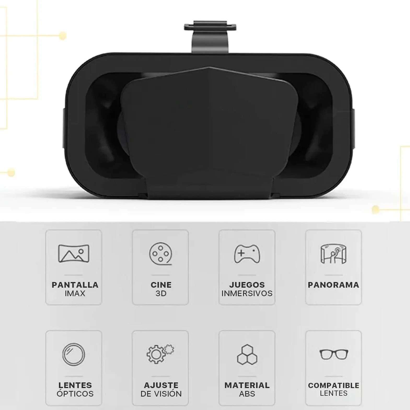 Zestaw Słuchawkowy 3D VR Virtual Reality, Nauszne Okulary VR Gogle do Gier Wideo na Telefony Komórkowe, Uniwersalna Miękka Wygodna Przeglądarka Okularów VR dla Systemu