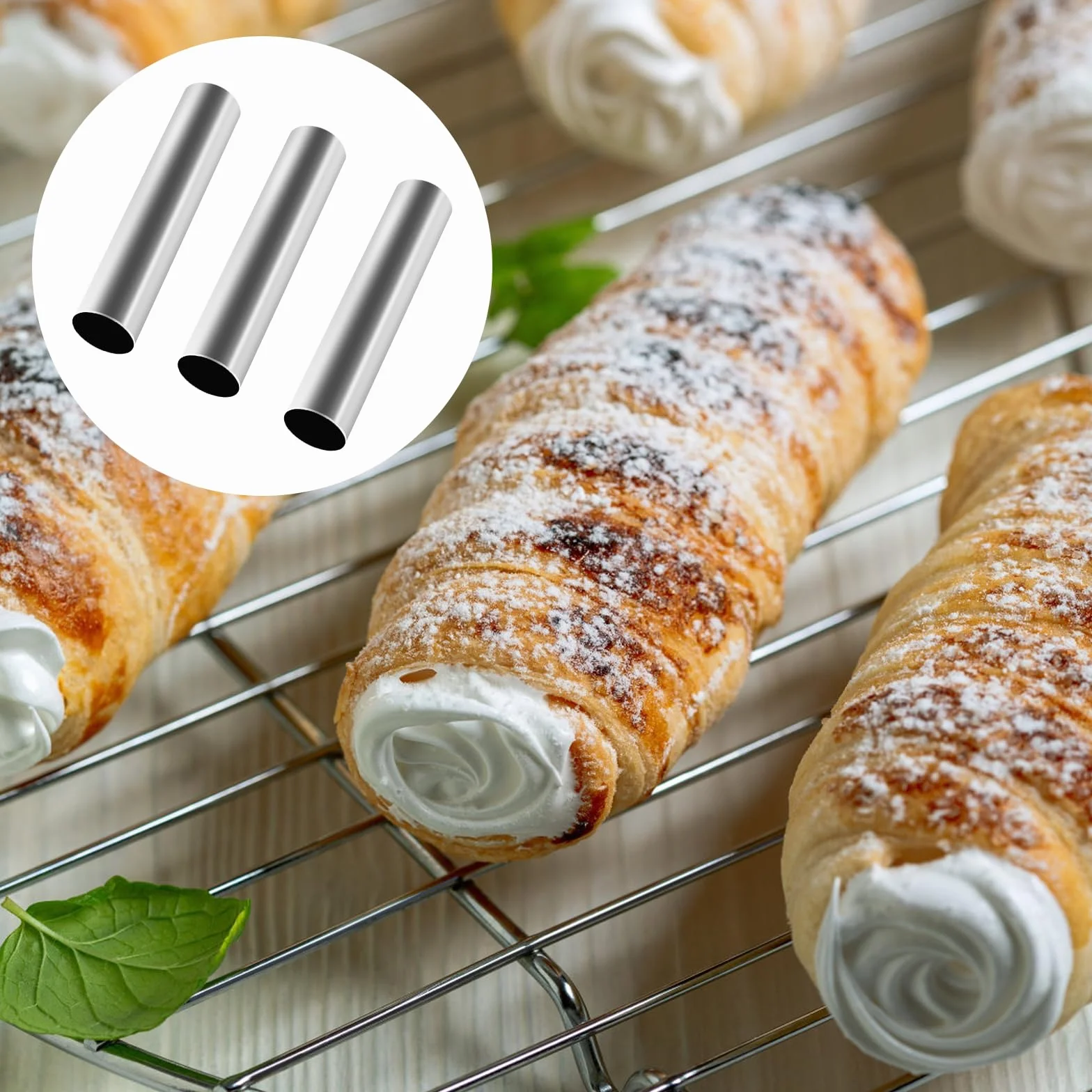 Foremki do pieczenia cannoli ze stali nierdzewnej, 20 sztuk