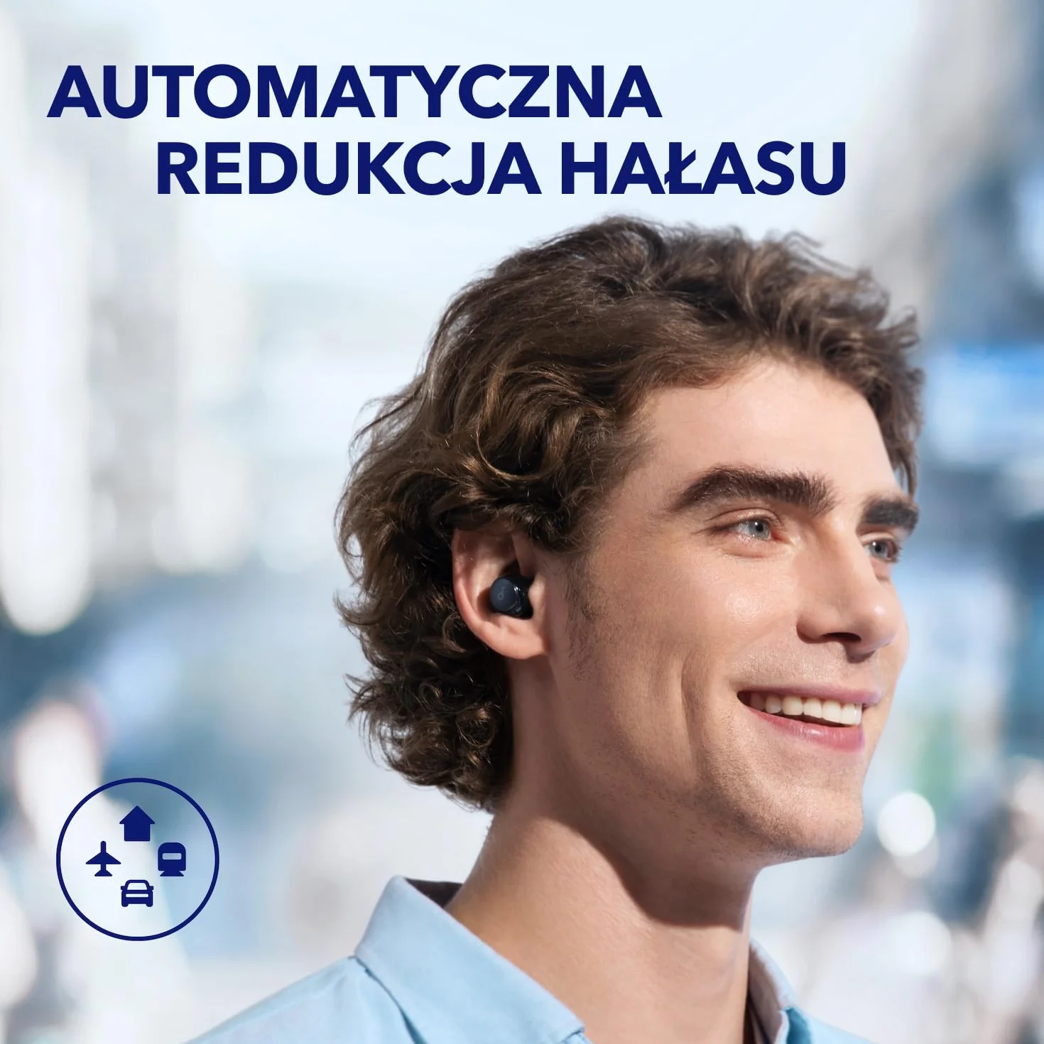 soundcore Anker Space A40, słuchawki bezprzewodowe, automatyczna redukcja szumów do 98%, odtwarzanie 50 h, dźwięk Hi-Res, wygodna konstrukcja, sterowanie aplikacją, słuchawki Bluetooth do słuchania