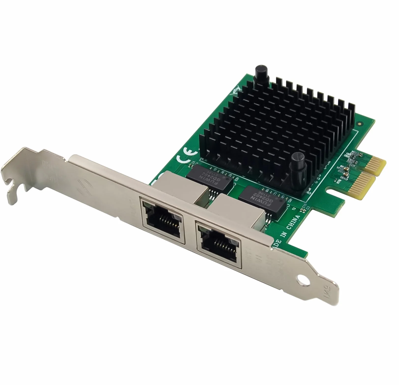 Dual PCIe 3.1 2.5GBase-T adapter sieciowy z Intel I225-V 2500/1000/100 Mbps PCI Express Gigabit Ethernet karta NIC RJ45 kontroler LAN do systemu Windows 10/11 z uchwytem niskoprofilowym, DUAL I225