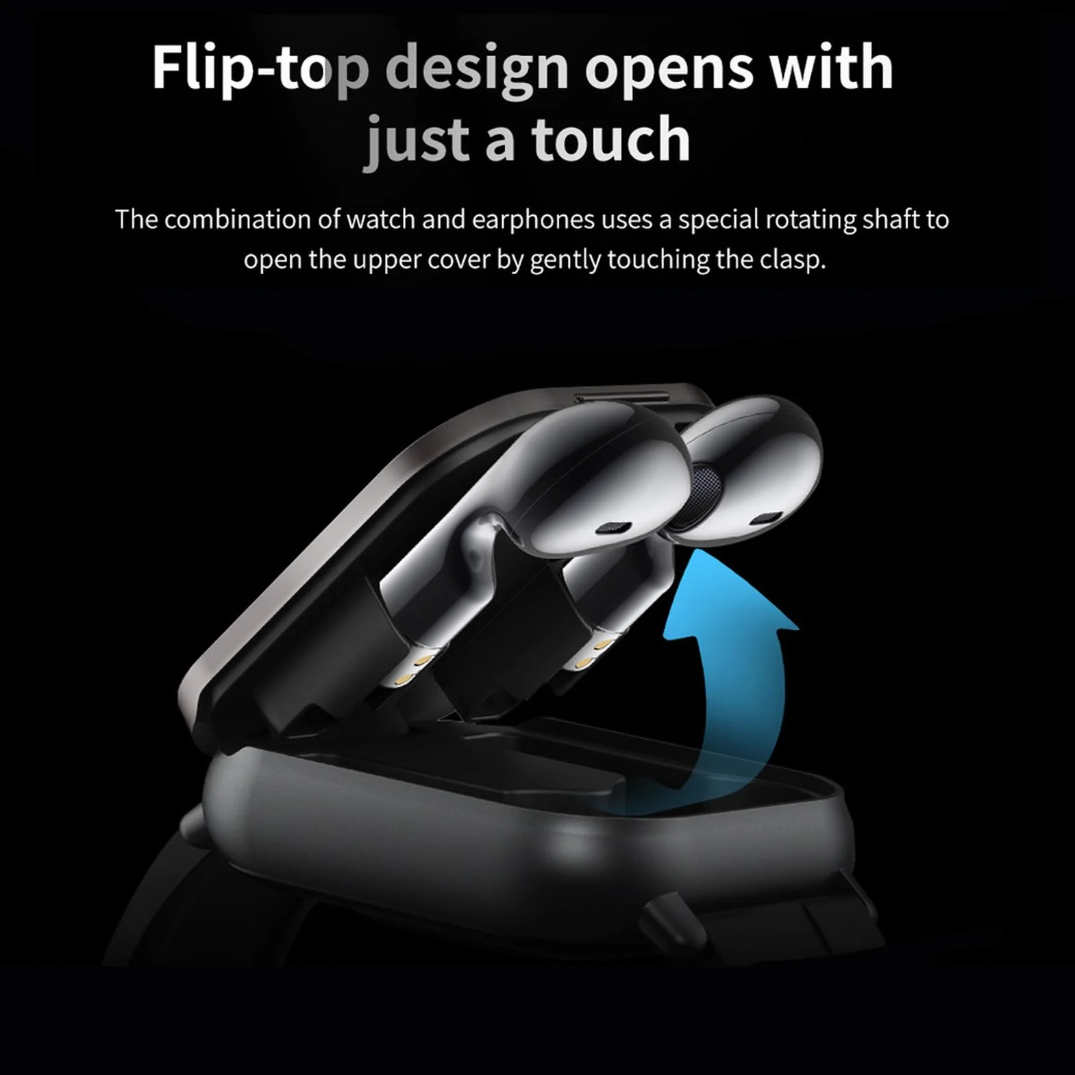 Inteligentny Zegarek ze Słuchawkami, Bezprzewodowy Zestaw Słuchawkowy Smartwatch 2 w 1 z Silikonowym Paskiem i Ekranem o Przekątnej 2,01 Cala, Zegarek z Trackerem Fitness dla IOS