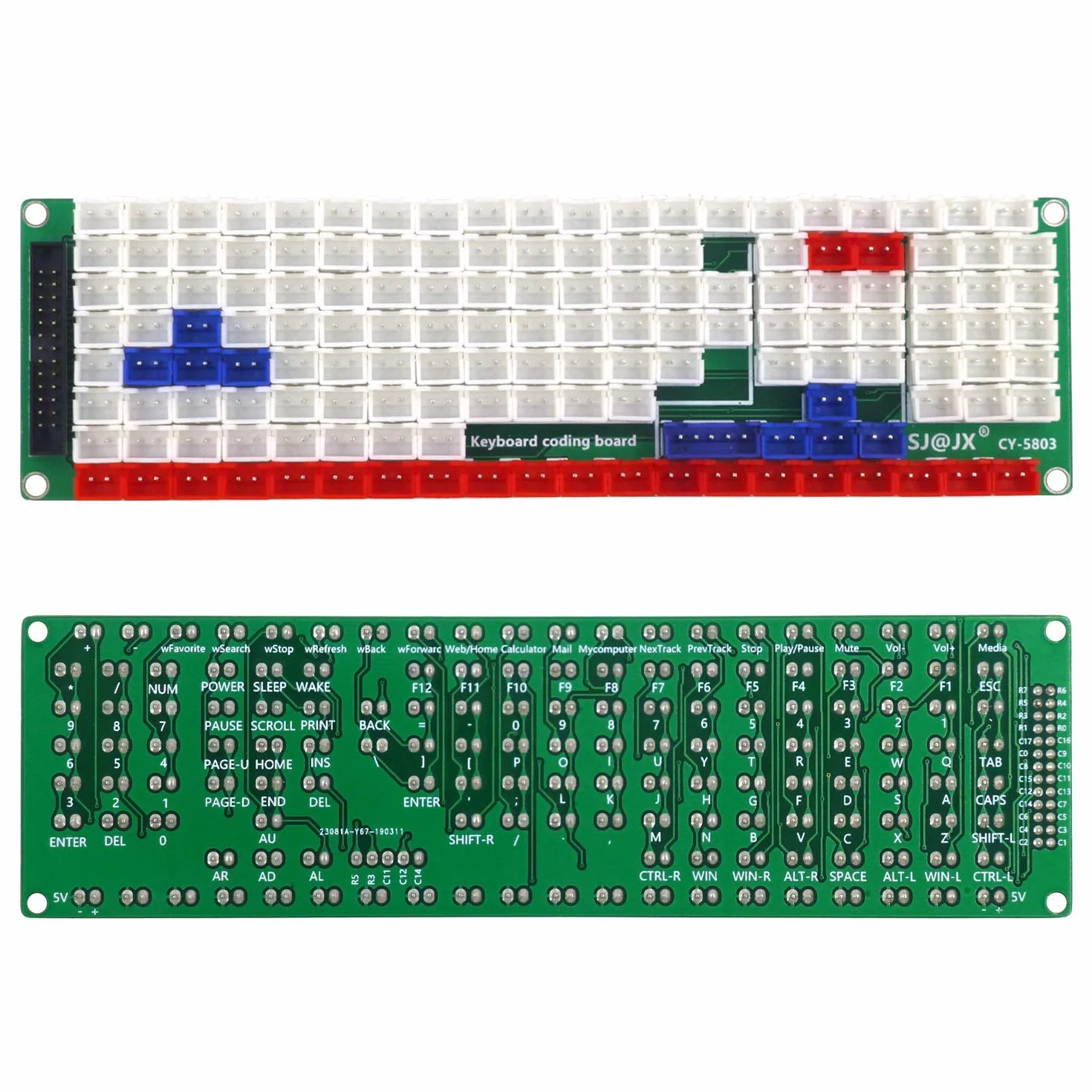 SJ@JX Development Keyboard Encoder Board Game Controller DIY LED USB Encoder 104 Keys Arcade Kit