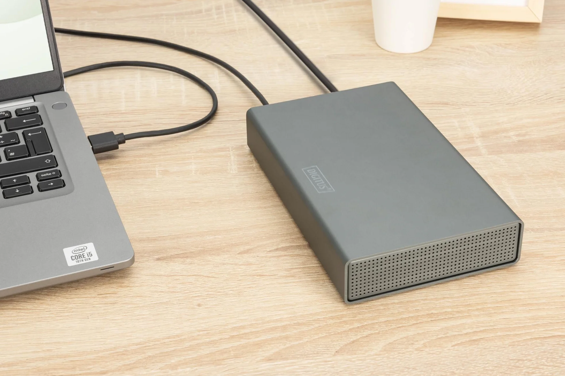 DIGITUS Obudowa dysku twardego – USB 3.2 Gen1 – 5 Gbit/s – do 3,5 i 2,5 cala SATA HDD i SSD – do dysków twardych do 16 TB – obudowa aluminiowa – szara