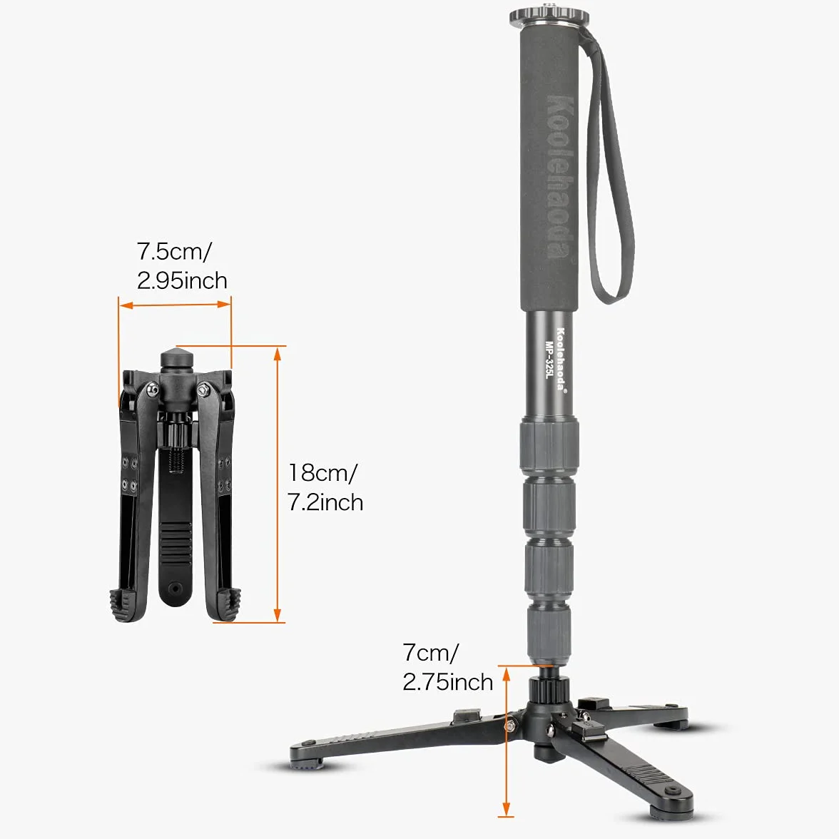 Koolehaoda Podstawa stojaka monopod 3 stopy ze śrubą 3/8" do głowicy kulowej monopodów - (KM3)