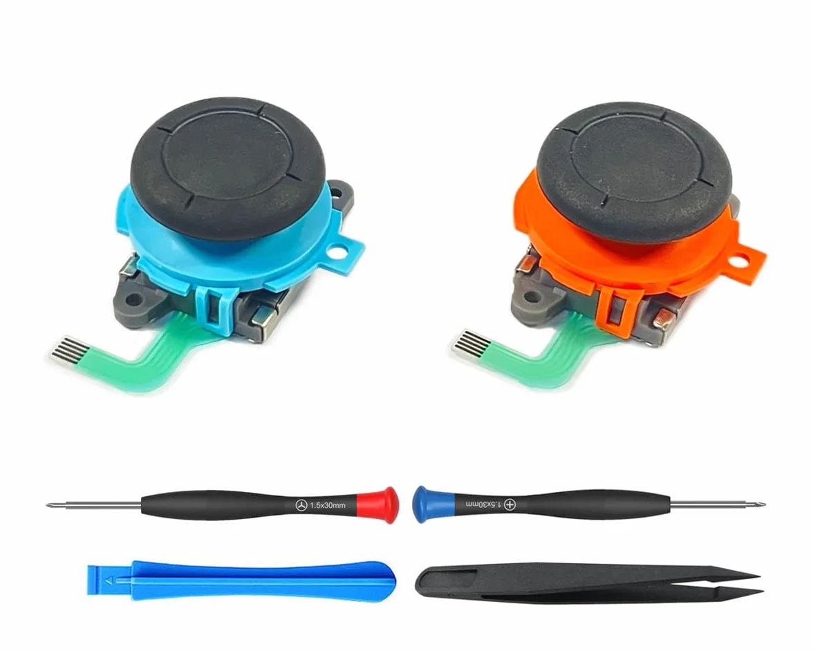 ElecGear 2x Joystick Zamienny do Kontrolera Joy-Con 2 Switch 2, Analogowy Lewy i Prawy Drążek Sterujący do JC2 Kontroler, w Zestawie Zestaw Narzędzi Naprawczych