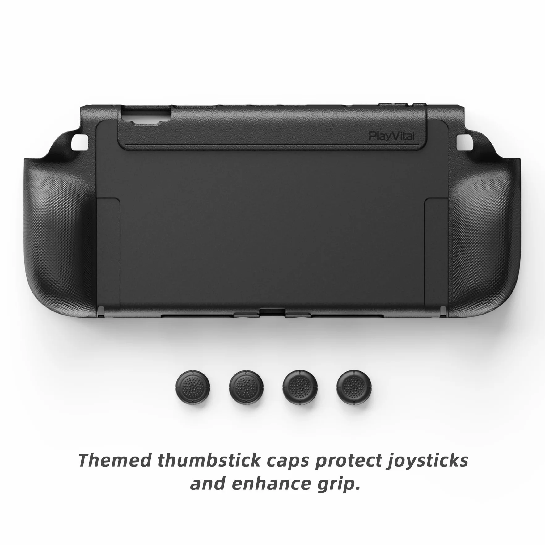 PlayVital Etui Ochronne Grip Tpu do Switch 2 Akcesoria,Ochronny Pokrowiec do Switch 2 Joycon z Nakładkami Joystick – Czarne