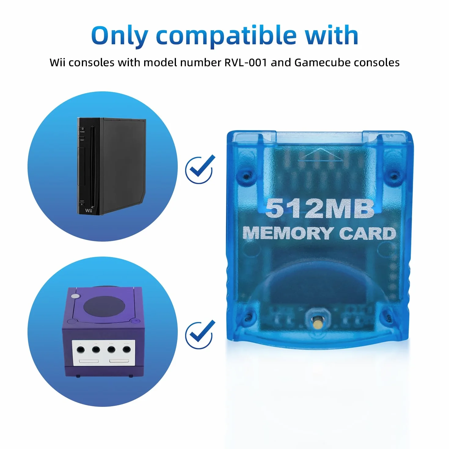 Karta pamięci 512 MB (8192 bloków) kompatybilna z konsolą Wii Game Cube NGC GC