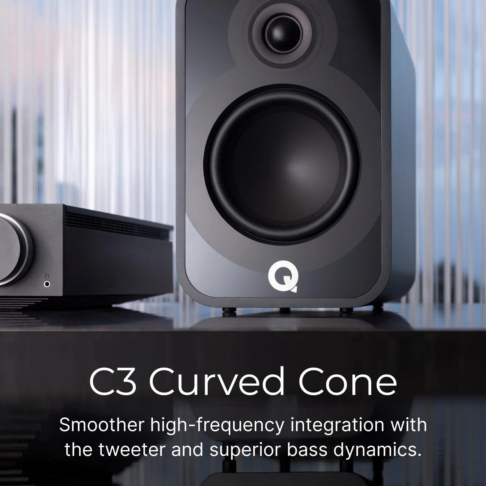 Q ACOUSTICS 5020 Głośniki półkowe Holme Oak - 12.7 cm średni/basowy przetwornik, 2.5 cm głośnik wysokotonowy - głośniki TV do systemu dźwięku przestrzennego - głośniki winylowe odtwarzacze płyt Hi-Fi,