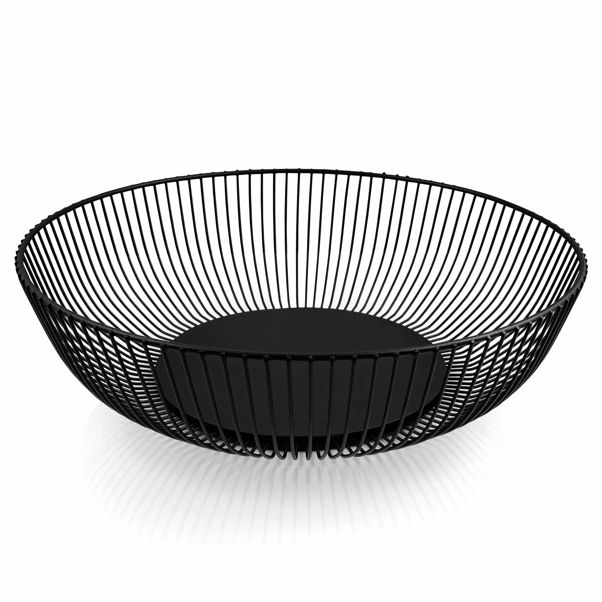 Miska na owoce ze stali nierdzewnej 28 cm czarna matowa metalowy kosz dużej pojemności