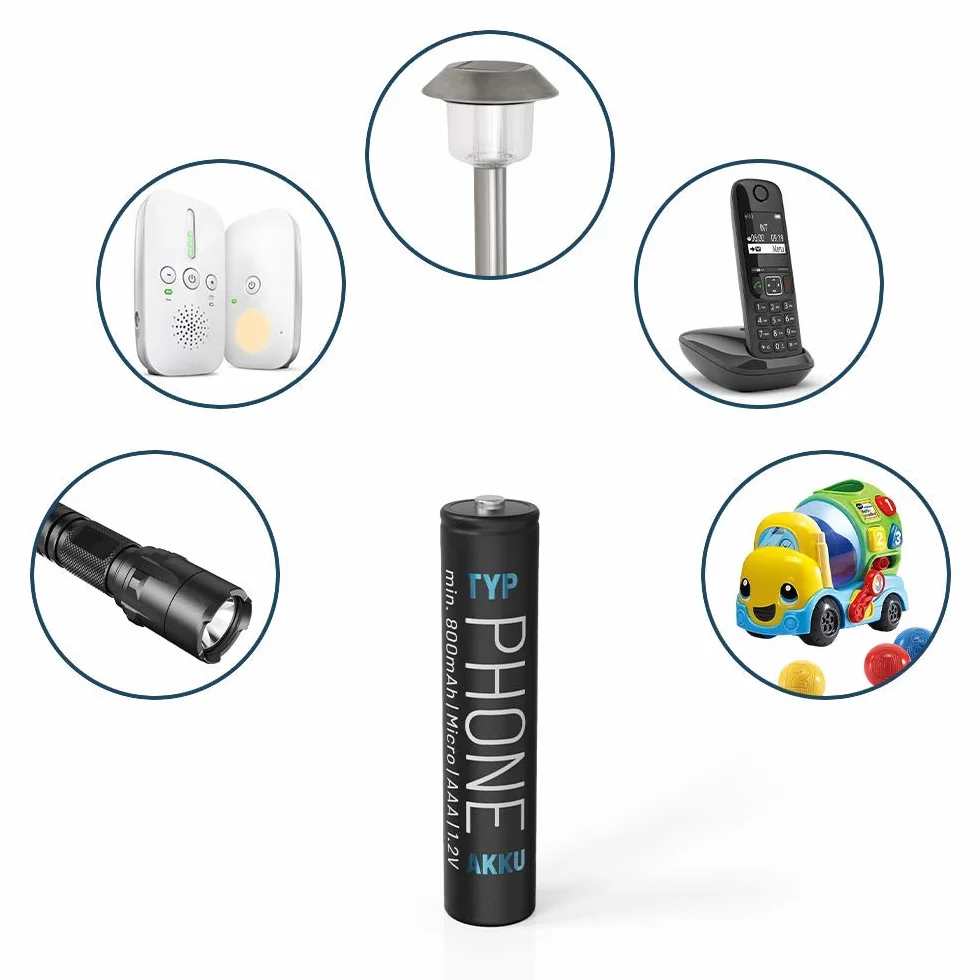 ABSINA 4 x NiMH akumulatory do telefonu Gigaset słuchawka do ponownego ładowania 800 mAh - akumulator do Gigaset A415 750 mAh - 750 mAh baterie AAA do telefonu Gigaset A400 A415, C300 C430, C475 C530,