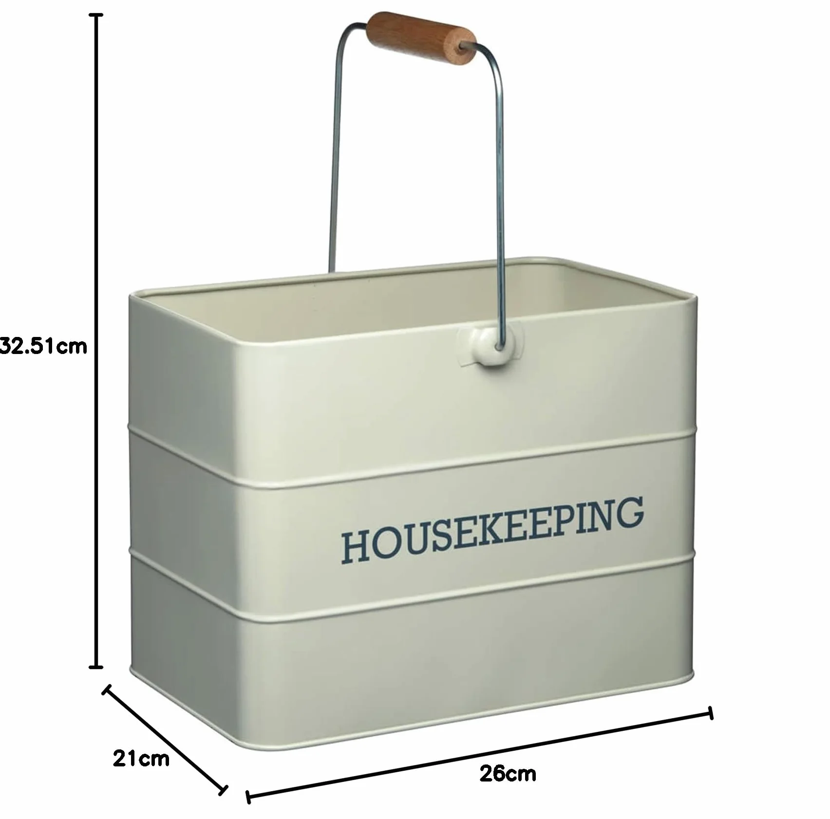 KitchenCraft Living Nostalgia Pojemnik na Środki Czystości Metal 32x32x22 cm Kremowy