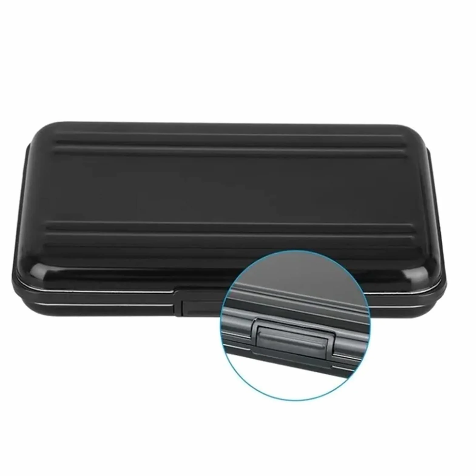 Pudełko do Przechowywania Kart Pamięci, Wytrzymałe, Wodoodporne Aluminiowe Etui na Karty, Czarne, na Karty Pamięci i Małe Karty Pamięci, Idealne do Pracy i Podróży
