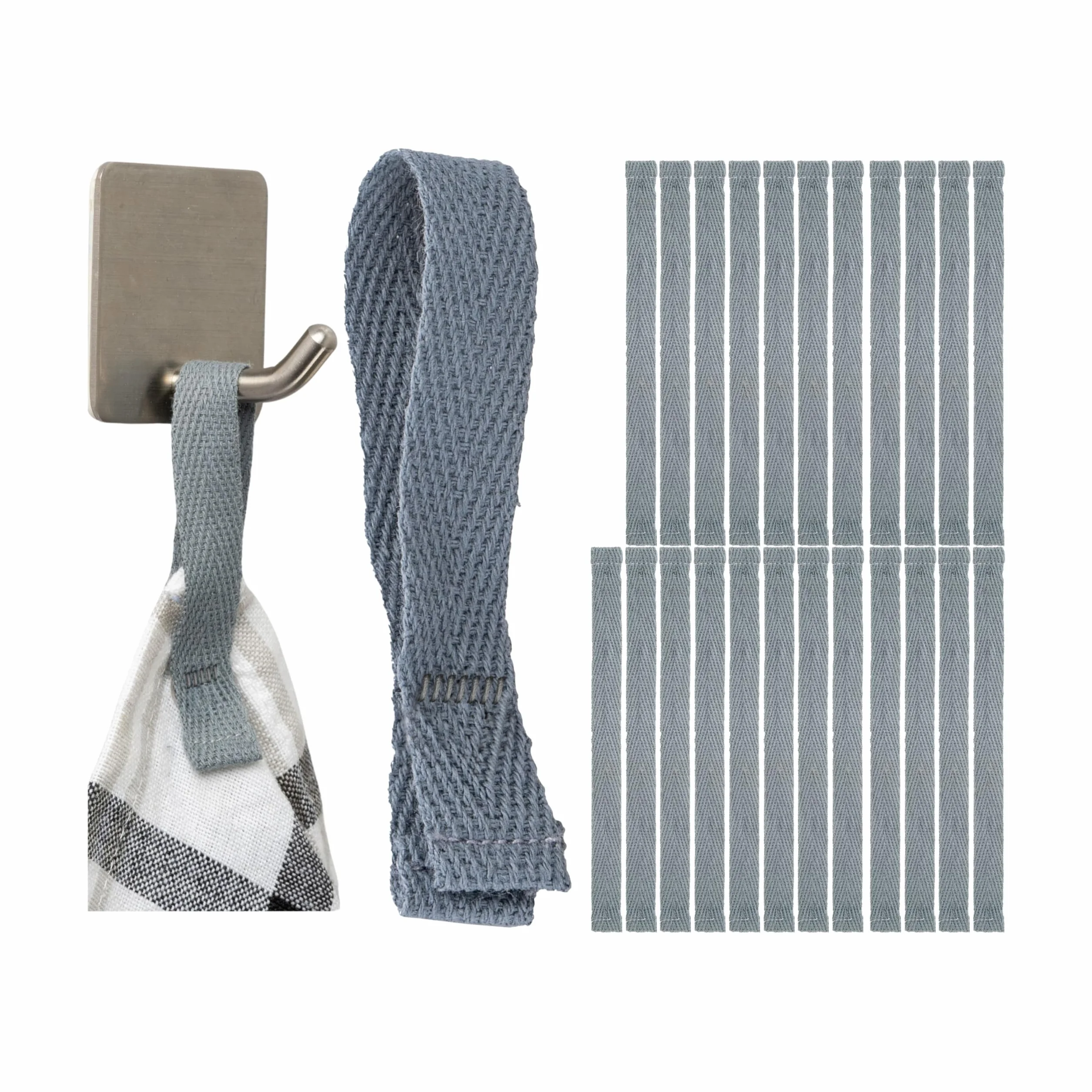 Wieszak na ręczniki bawełniany 24 sztuki 150x12 mm szary