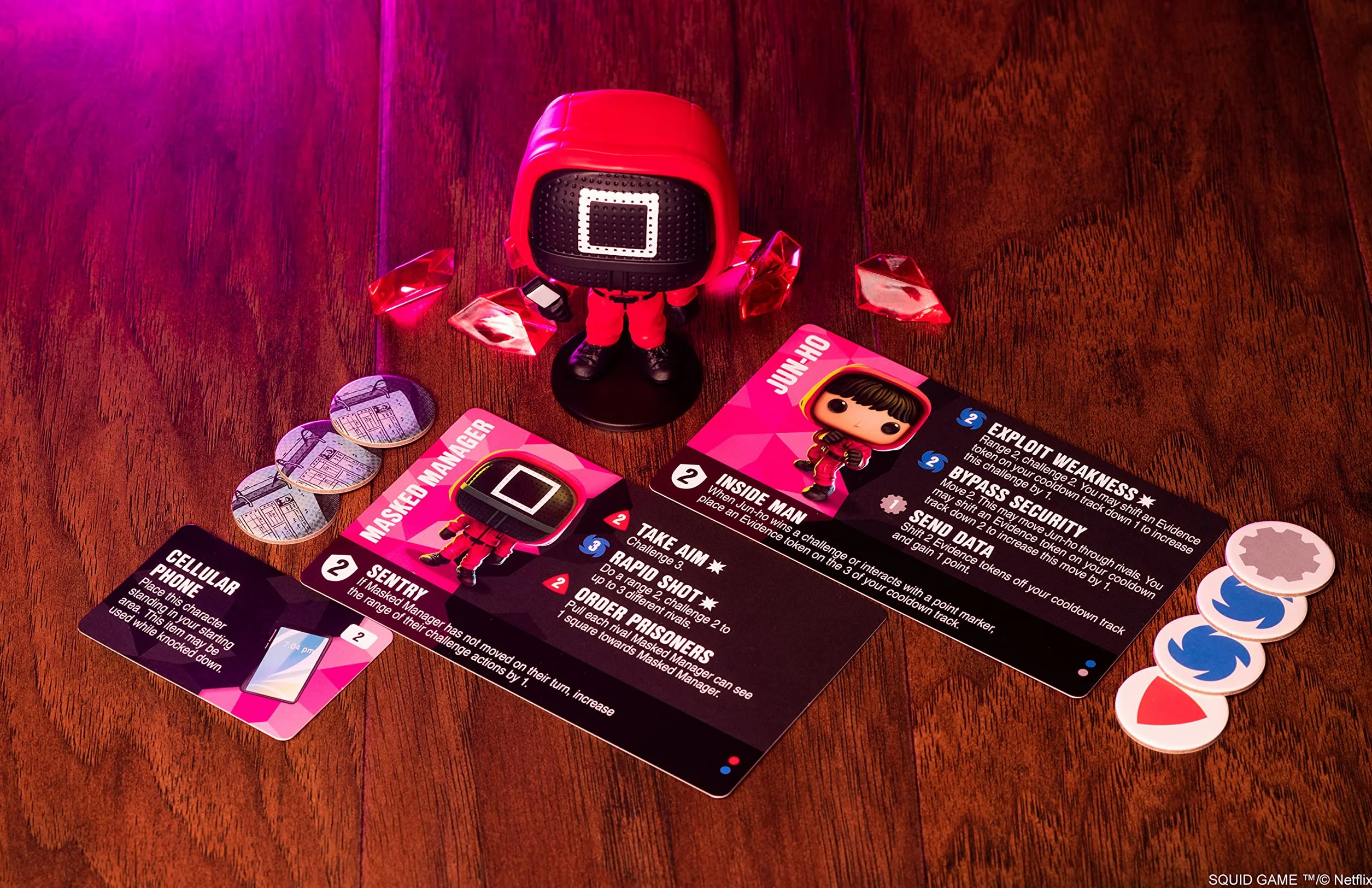 Funko Games Funkoverse: Squid Game 1-pak - lekka strategiczna gra planszowa dla dzieci i dorosłych (wiek 10+) - 2-4 graczy - kolekcjonerska figurka winylowa - pomysł na prezent