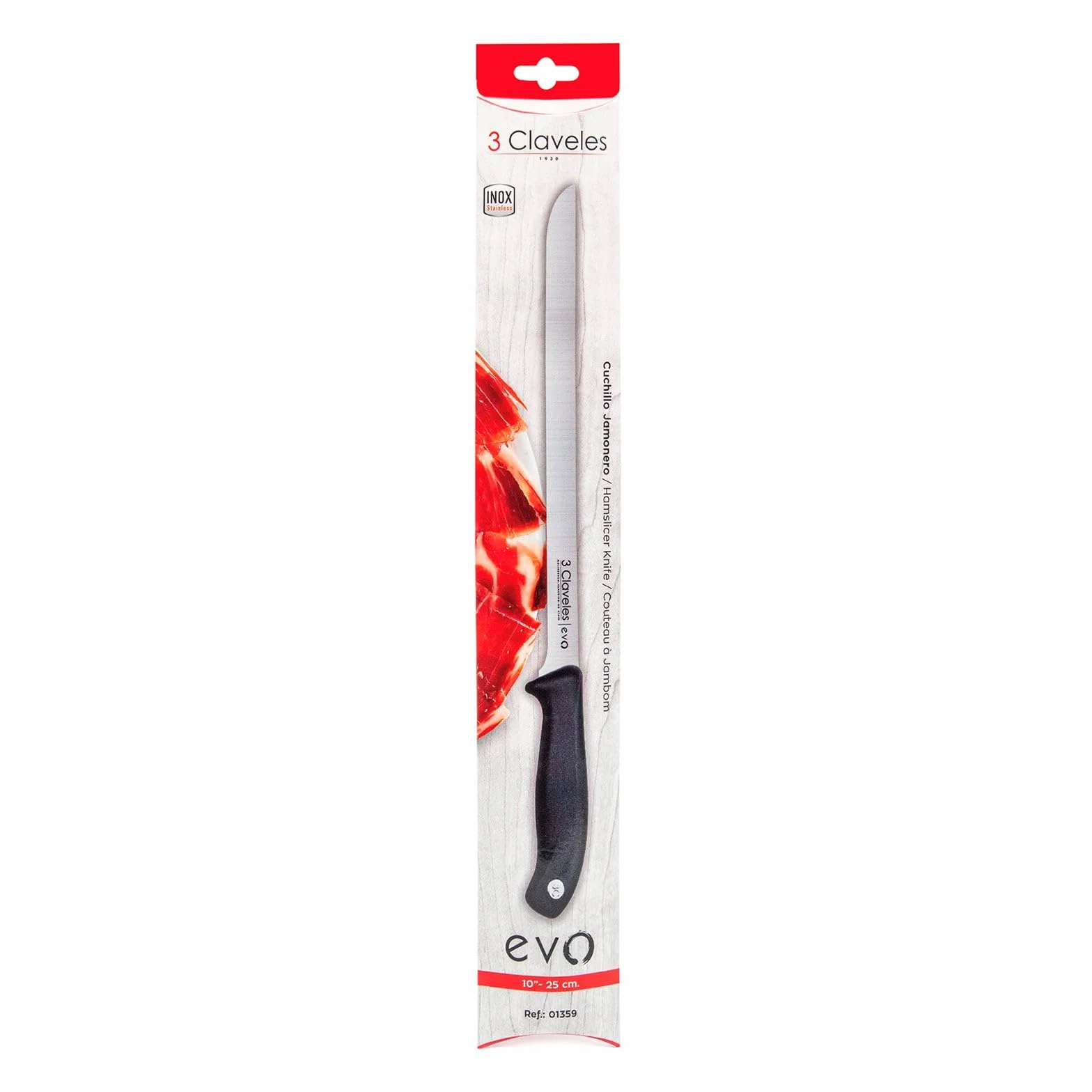 3Claveles Evo nóż do szynki 25 cm 10 cali