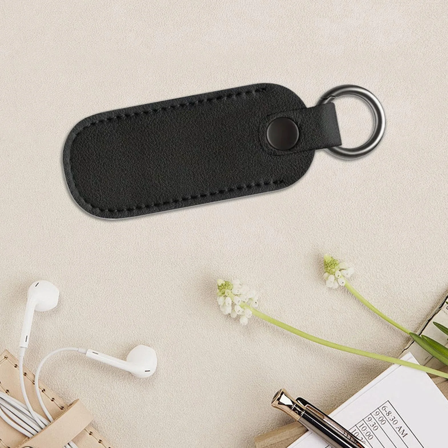 Skórzane etui ochronne na pendrive, breloczek do kluczy, torba do przechowywania dysków flash, etui ochronne na pendrive, etui dla studentów, nauczycieli, 9 x 3,2 cm