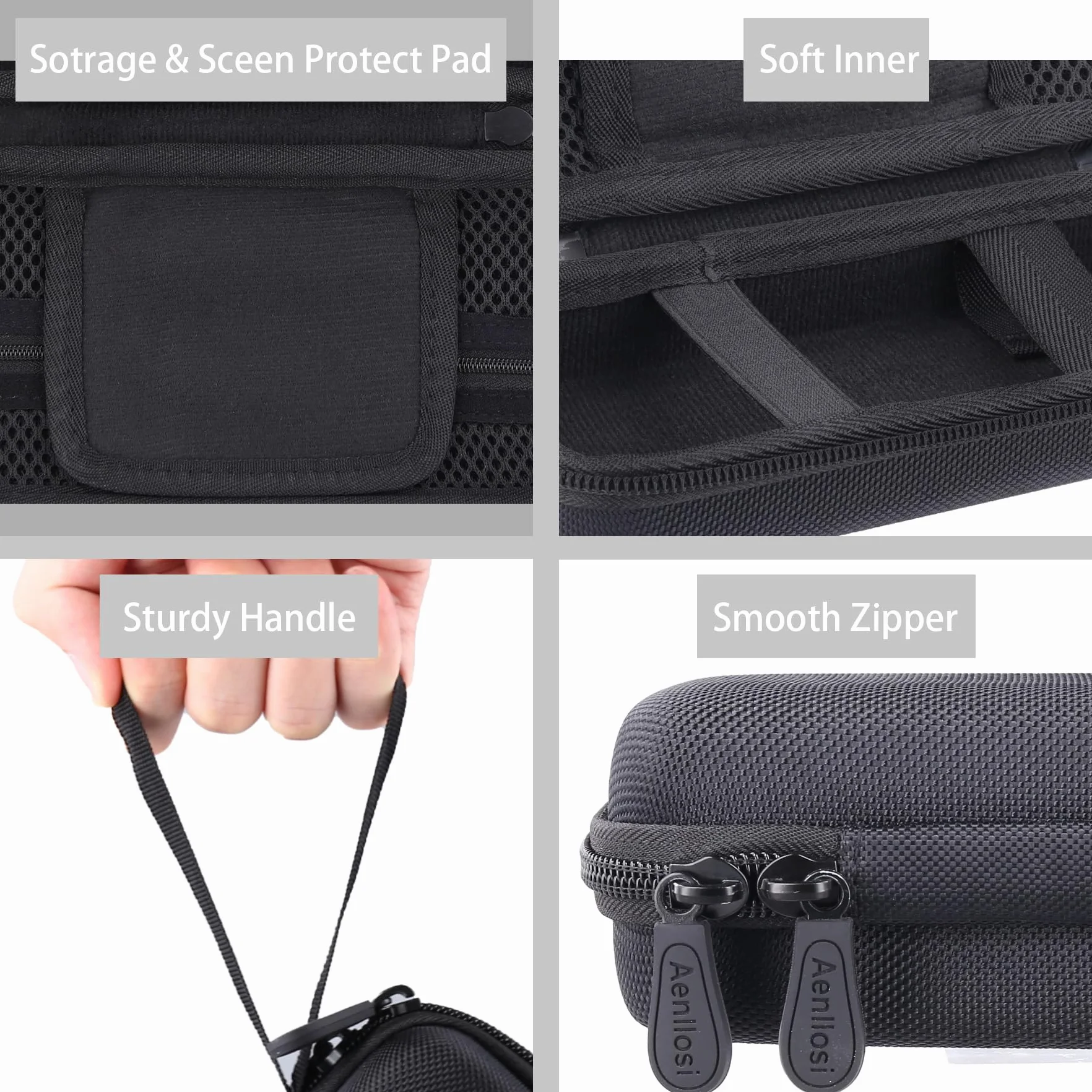 Aenllosi Twardy futerał kompatybilny z Evercade EXP-R Gaming Handheld, czarny