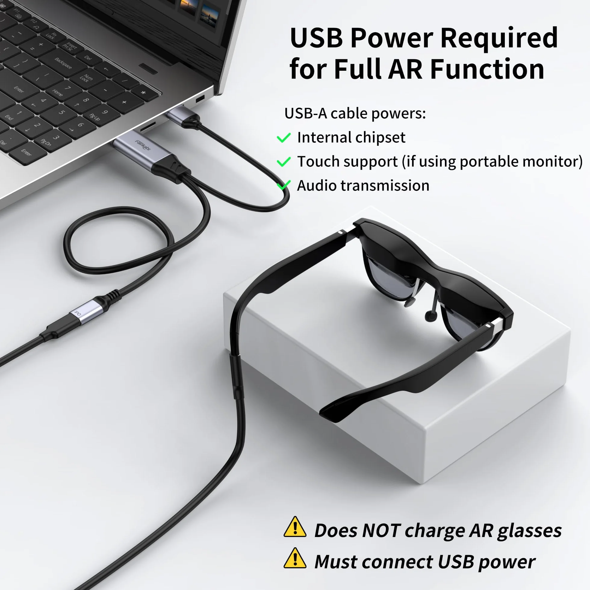 Adapter HDMI na USB-C (żeńskie) 4K@60Hz – Konwerter ze źródła HDMI na monitor USB-C i okulary AR, kompatybilny z Viture, Xreal, RayNeo, Rokid; do PS5, Xbox, Switch oraz stacji dokującej Steam Deck.