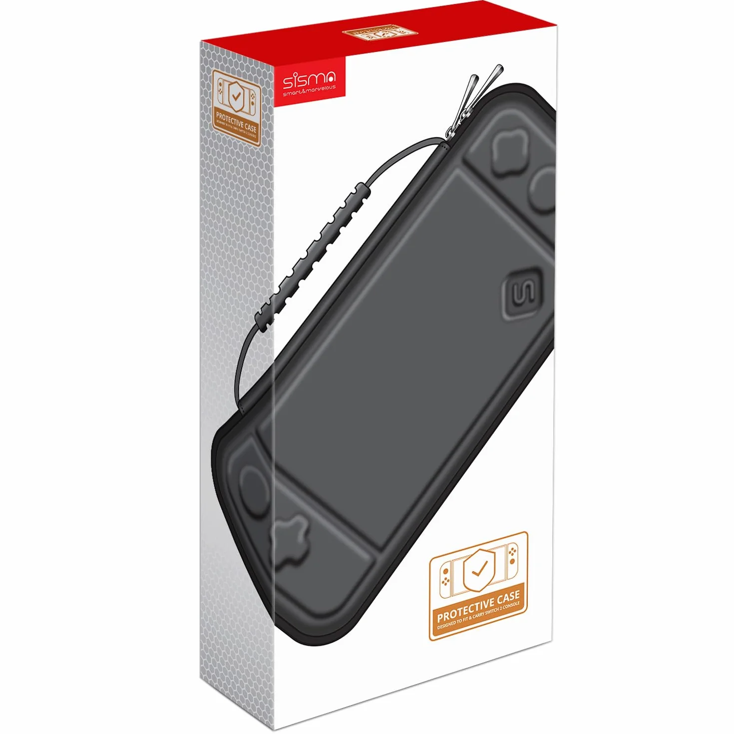 sisma Etui podróżne kompatybilne z Nintendo Switch 2 (2025) - Kompaktowe Wytrzymałe Przenośne Solidna Torba - Kieszeń na akcesoria i 12 miejsc na gry -Czarny