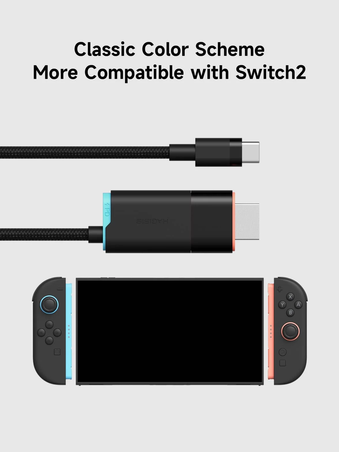 Hagibis Stacja dokująca Switch2 do Nintendo Switch1/2 i Switch OLED, USB C na HDMI z 4K przy 60 Hz, 100 W PD, adapter typu C na HDMI