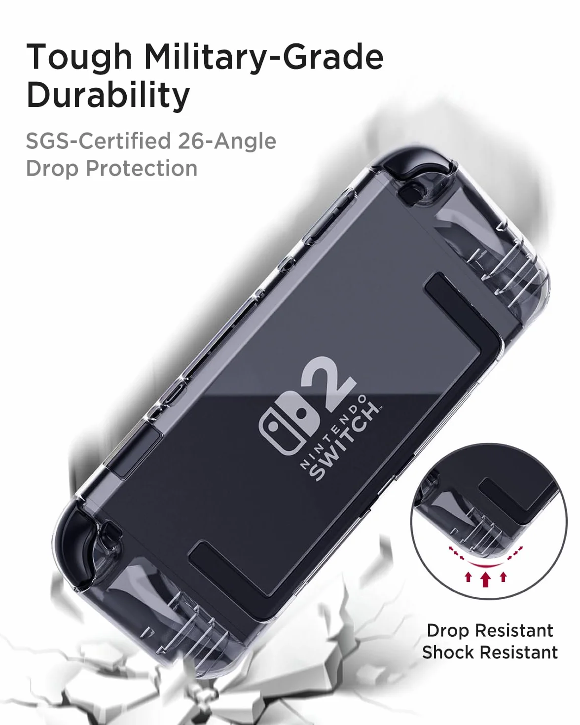 Miimall Przezroczyste etui kompatybilne z Nintendo Switch 2 2025, elastyczne tworzywo TPU, odporne na zarysowania, uderzenia, odporne na kurz, olejoodporne, ultracienkie, przezroczyste etui ochronne