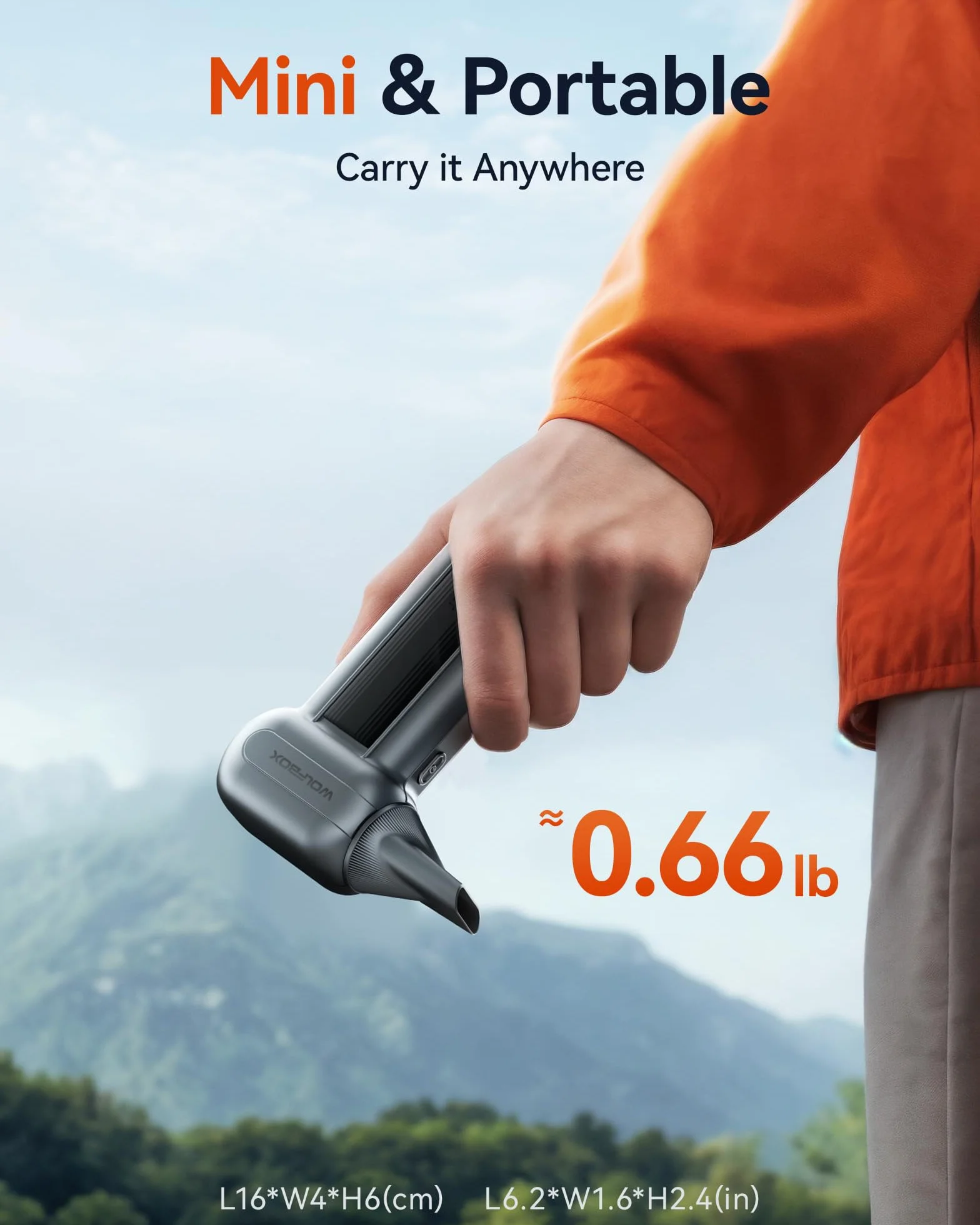 WOLFBOX MF100 odkurzacz na sprężone powietrze - 150000 obr./min super mocny bezprzewodowy odkurzacz powietrza, ładowalna bezszczotkowa dmuchawa, 3-biegowa regulowana dmuchawa do komputera, klawiatury